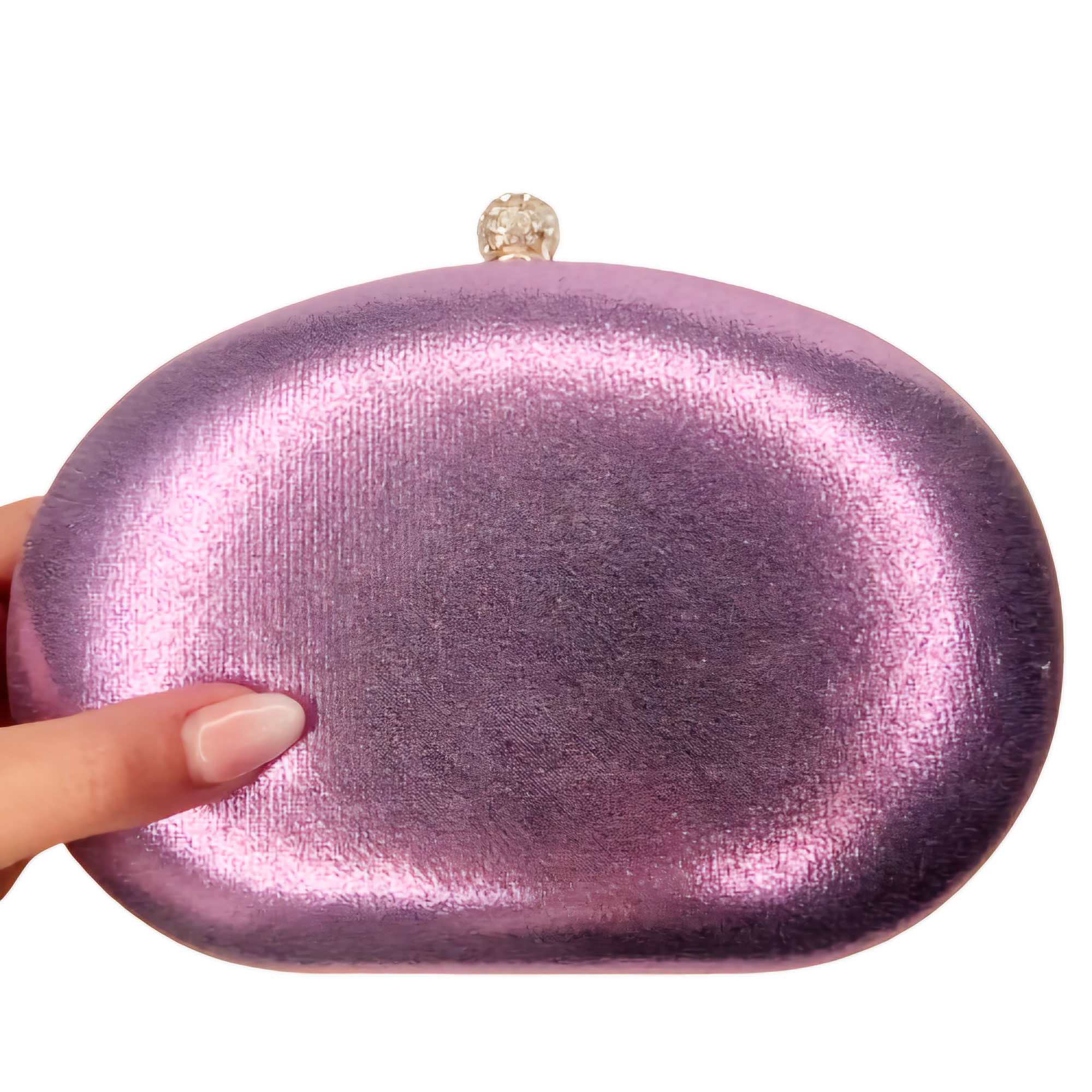 Jill Lilac And Silver Diamond Clutch Handbag