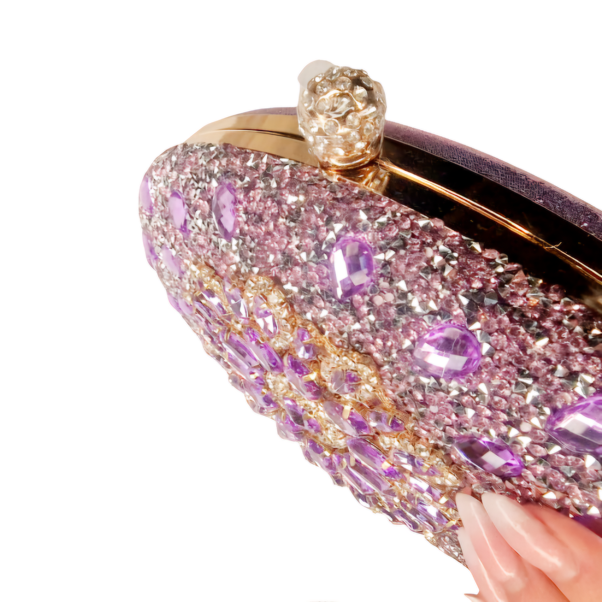 Jill Lilac And Silver Diamond Clutch Handbag