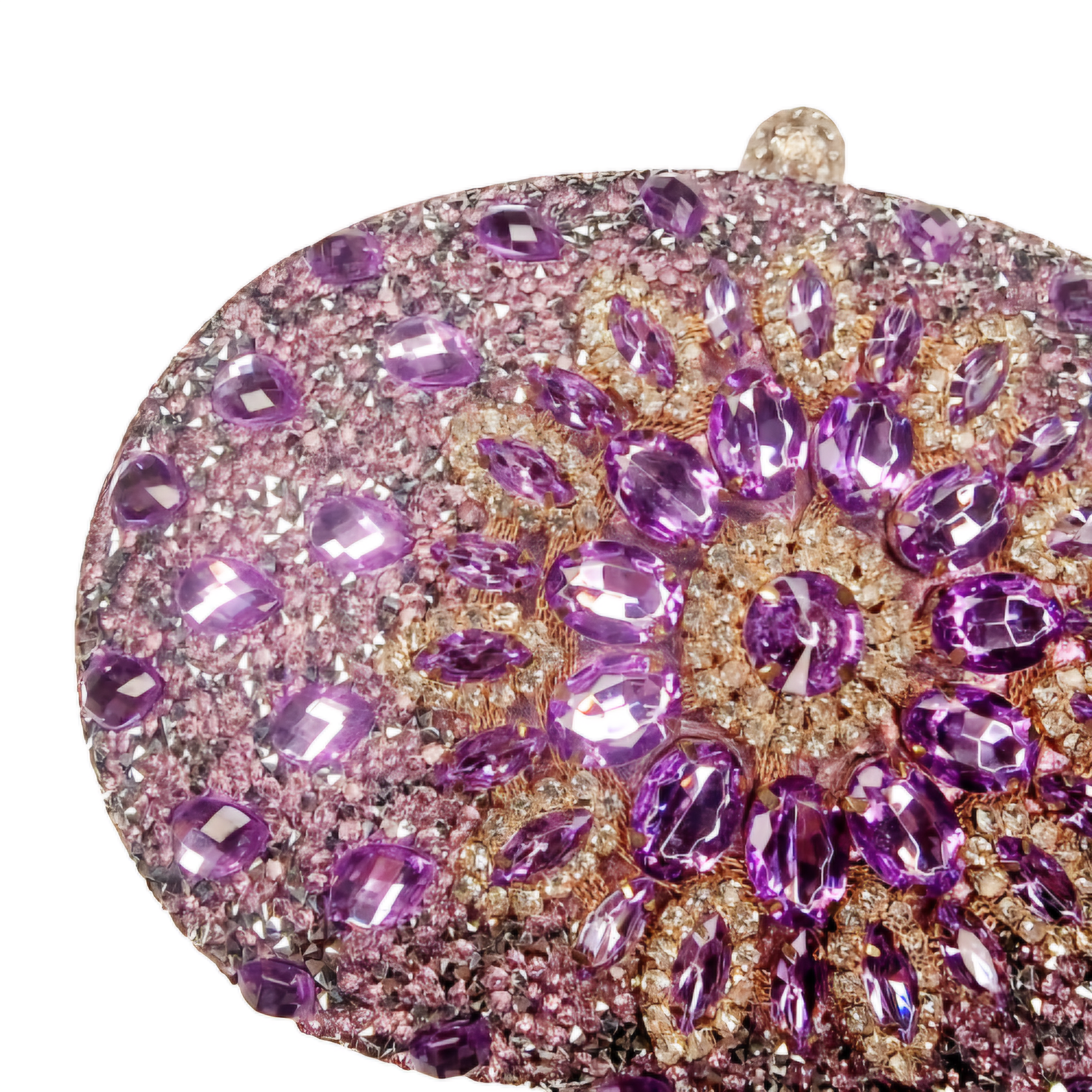 Jill Lilac And Silver Diamond Clutch Handbag