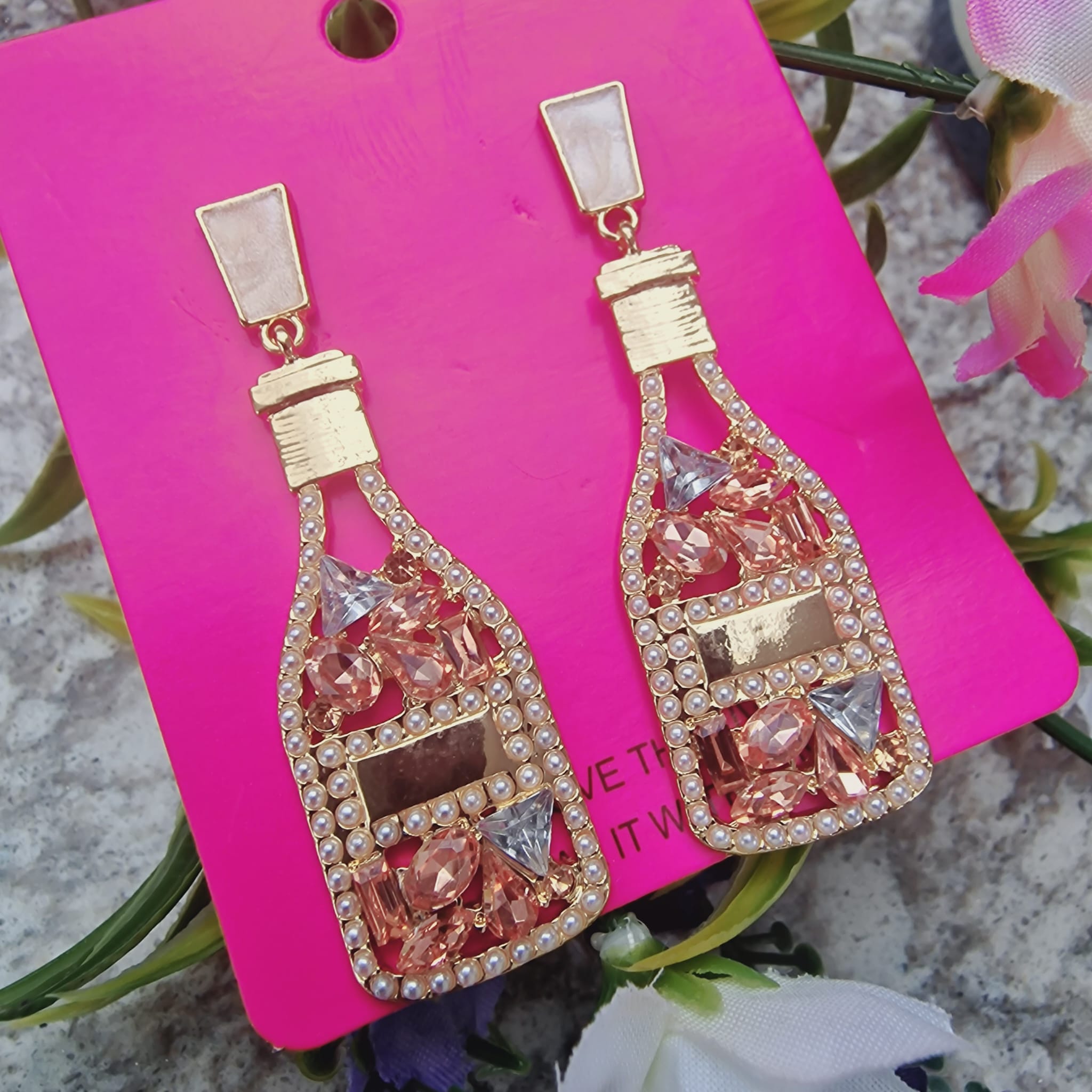 Pearl Crystal Bride Earrings