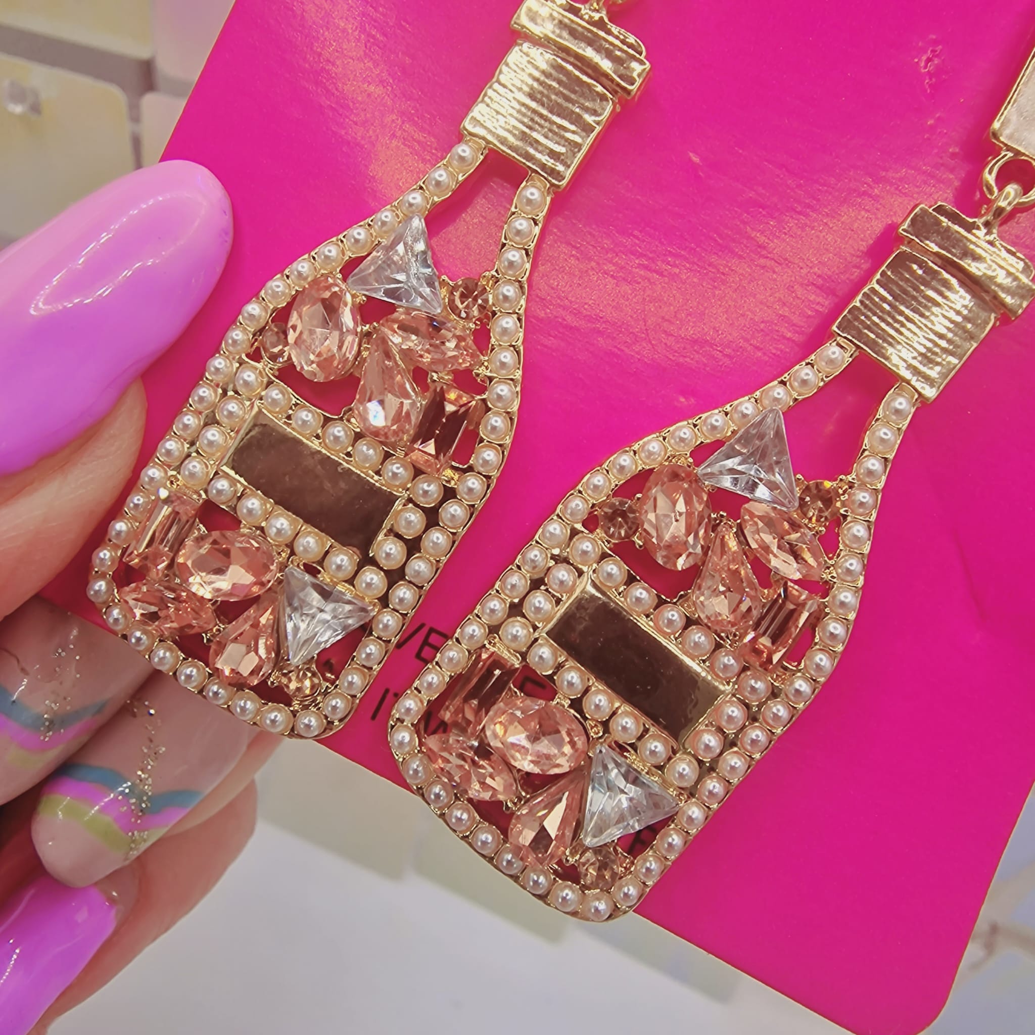 Pearl Crystal Bride Earrings