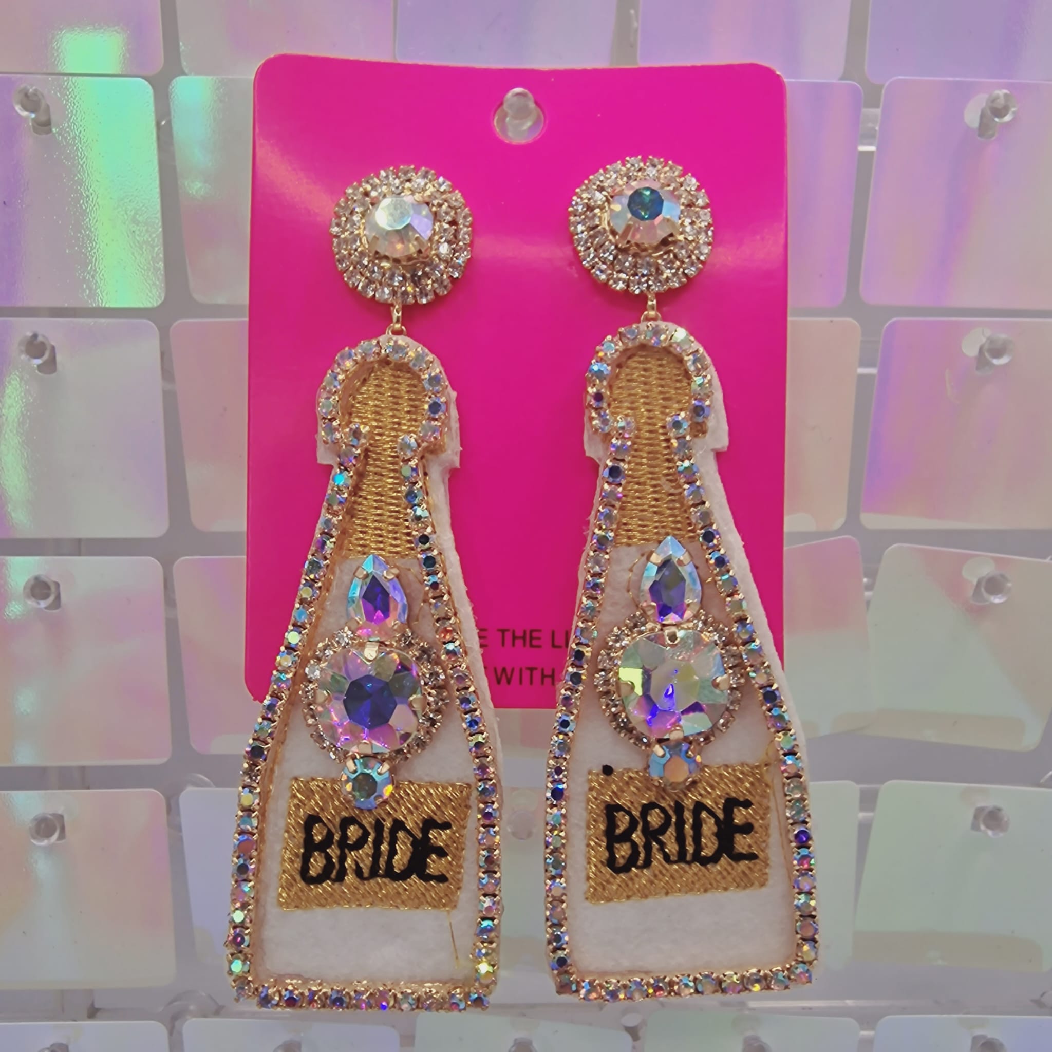 Rhinestone And Diamond Bride Earrings
