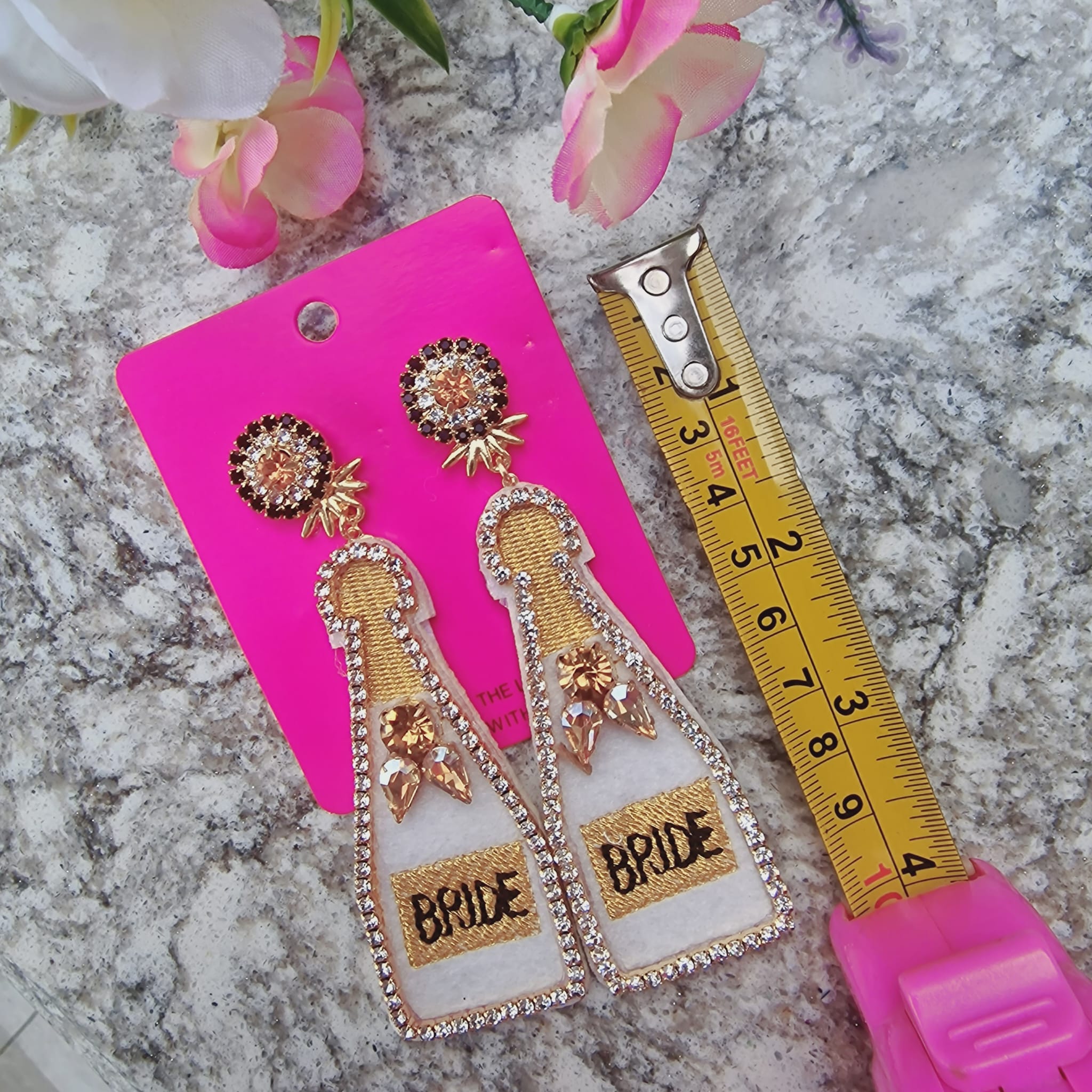 Rhinestone And Diamond Bride Earrings