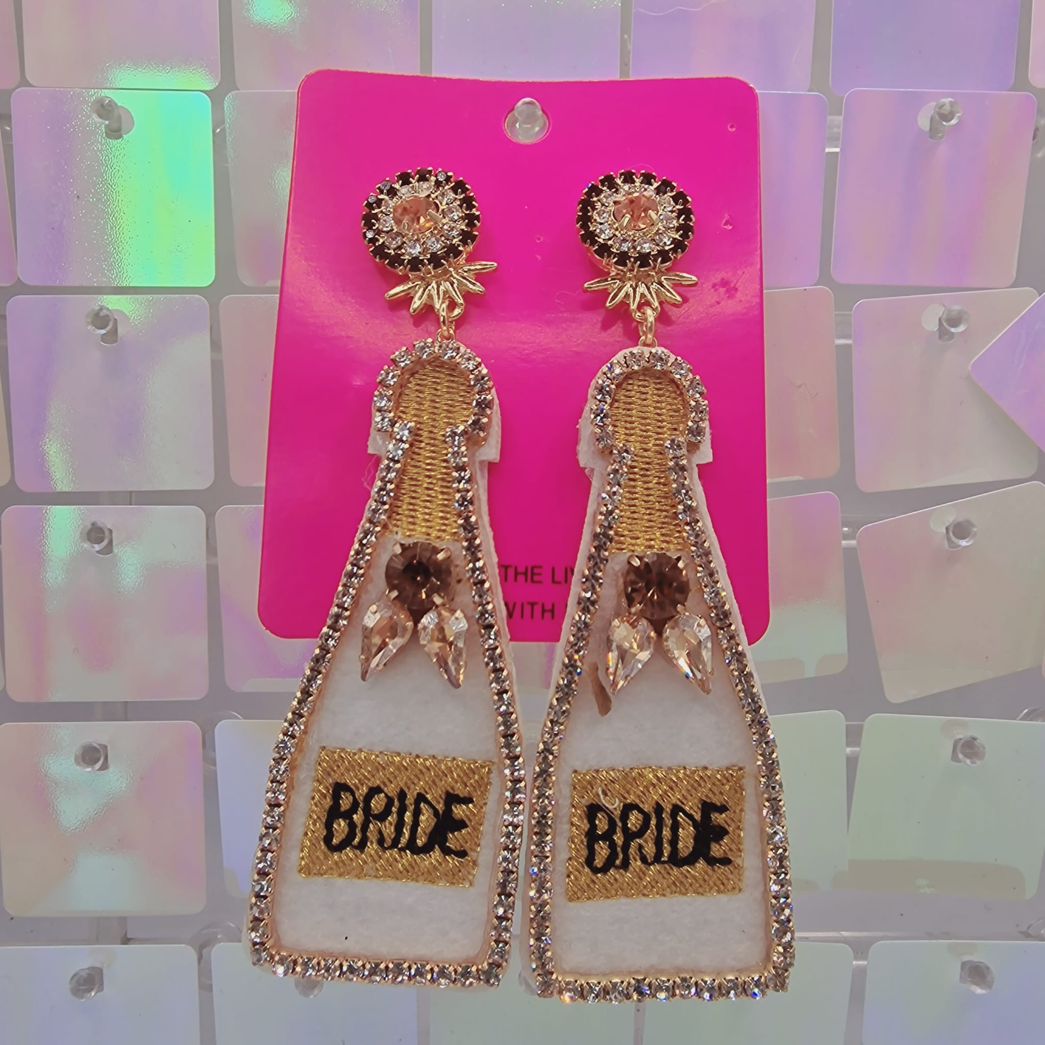 Rhinestone And Diamond Bride Earrings