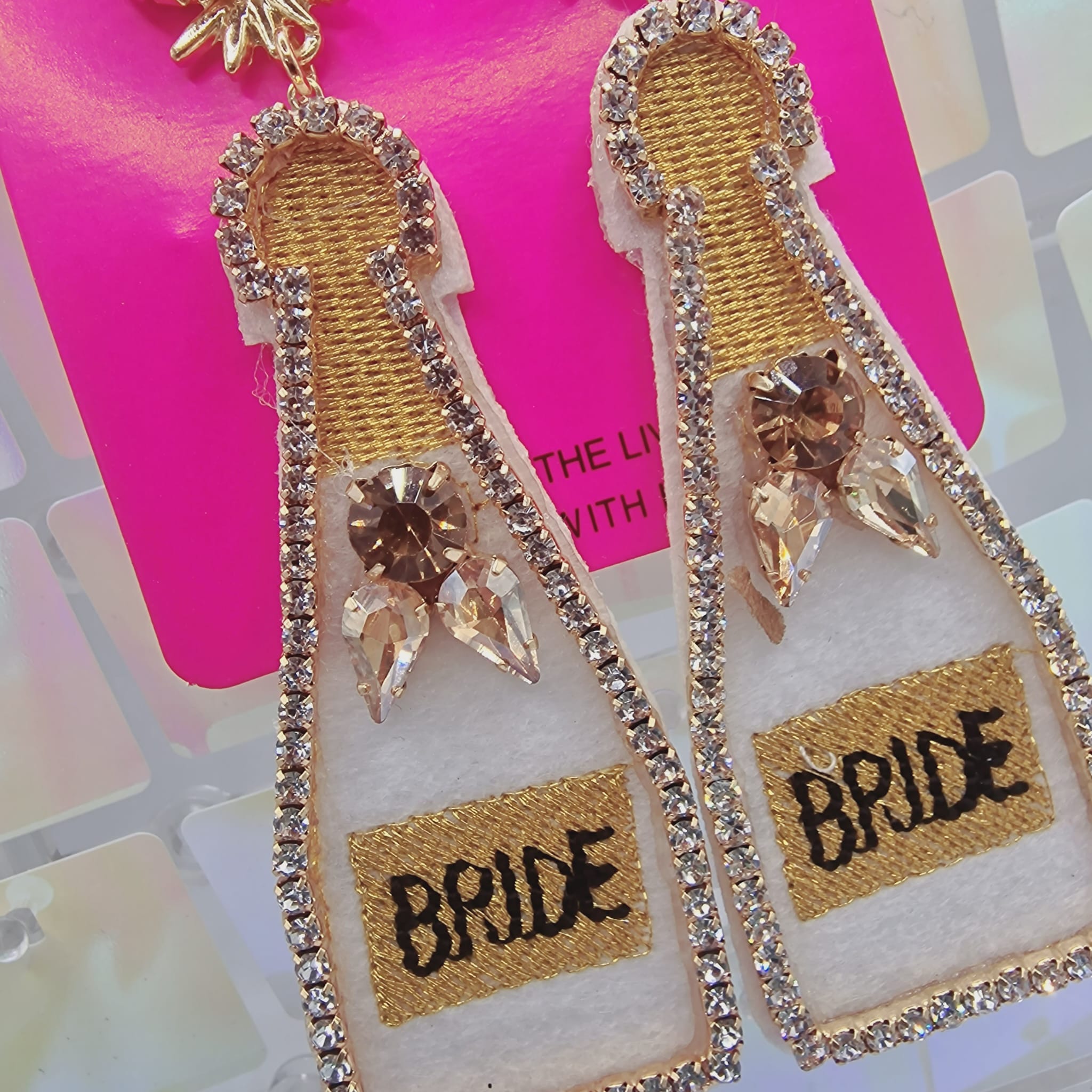 Rhinestone And Diamond Bride Earrings