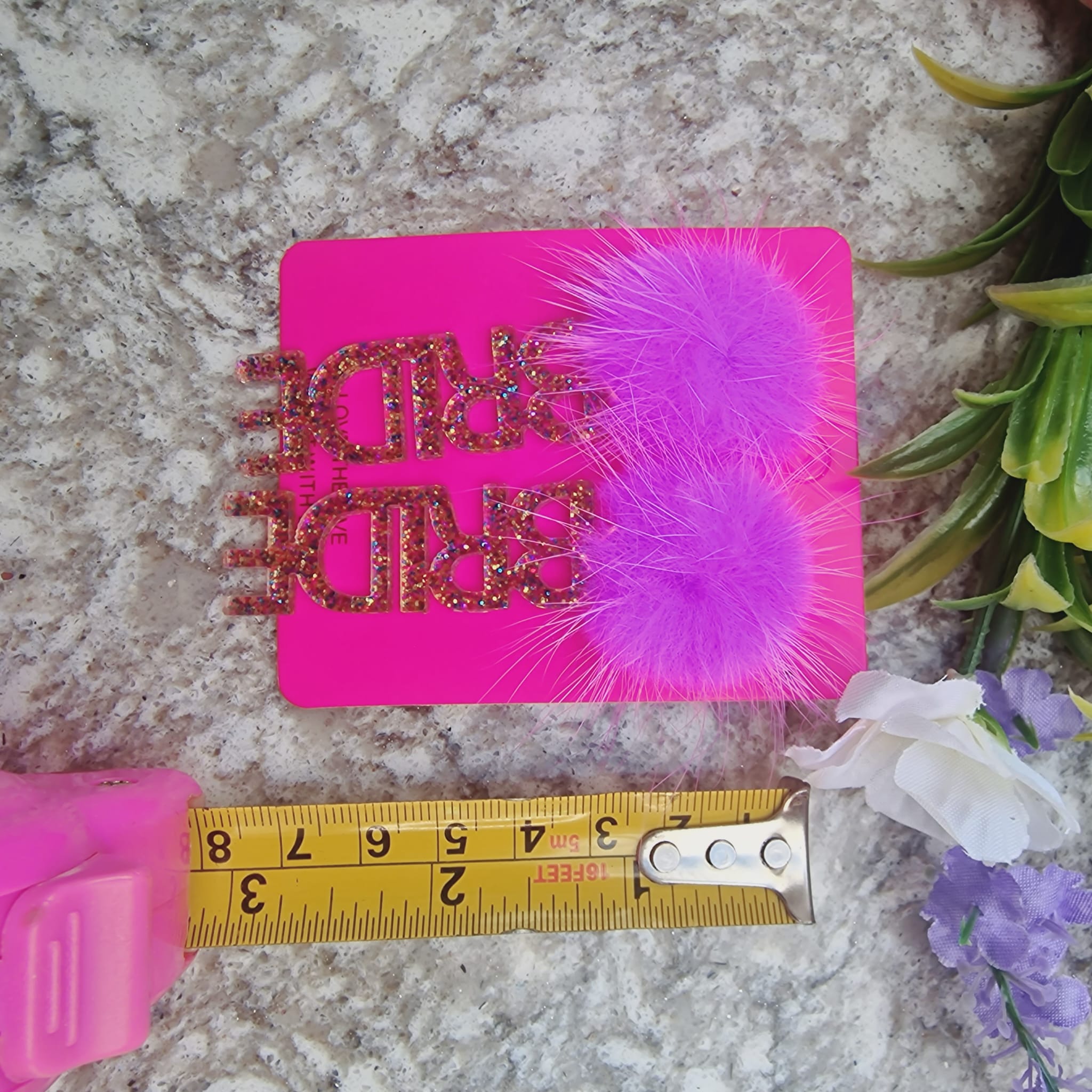 Lilac Pom Pom Bride Earrings