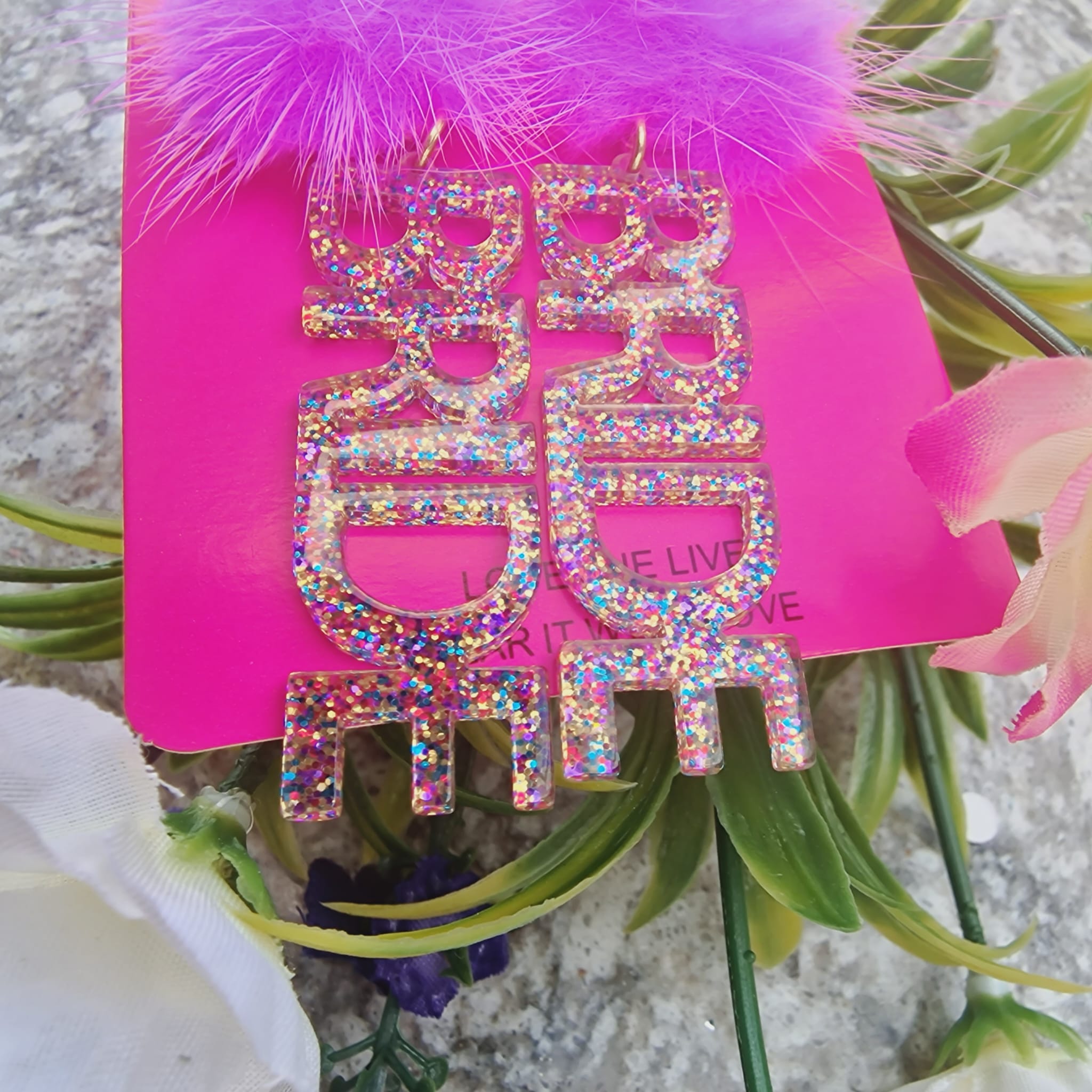 Lilac Pom Pom Bride Earrings
