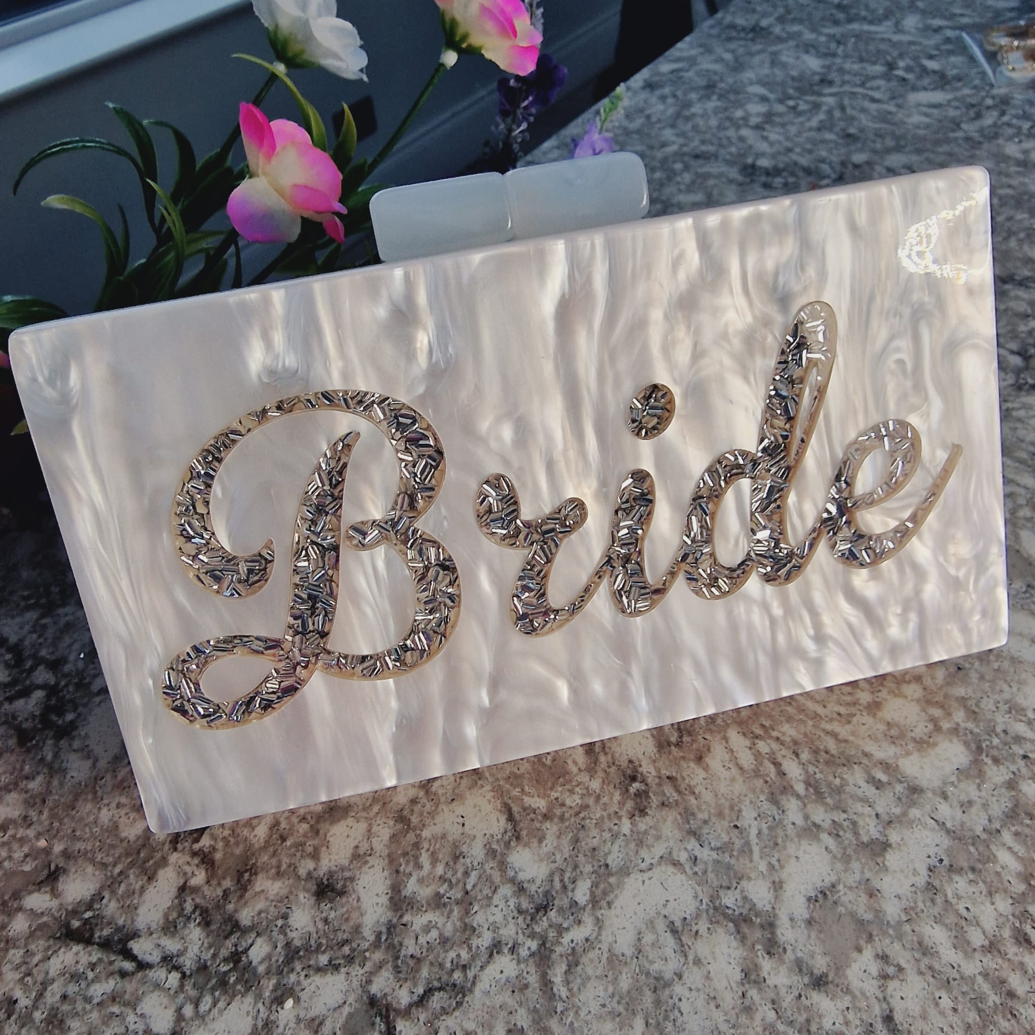 Bride Clutch Bag With Mirror Inside