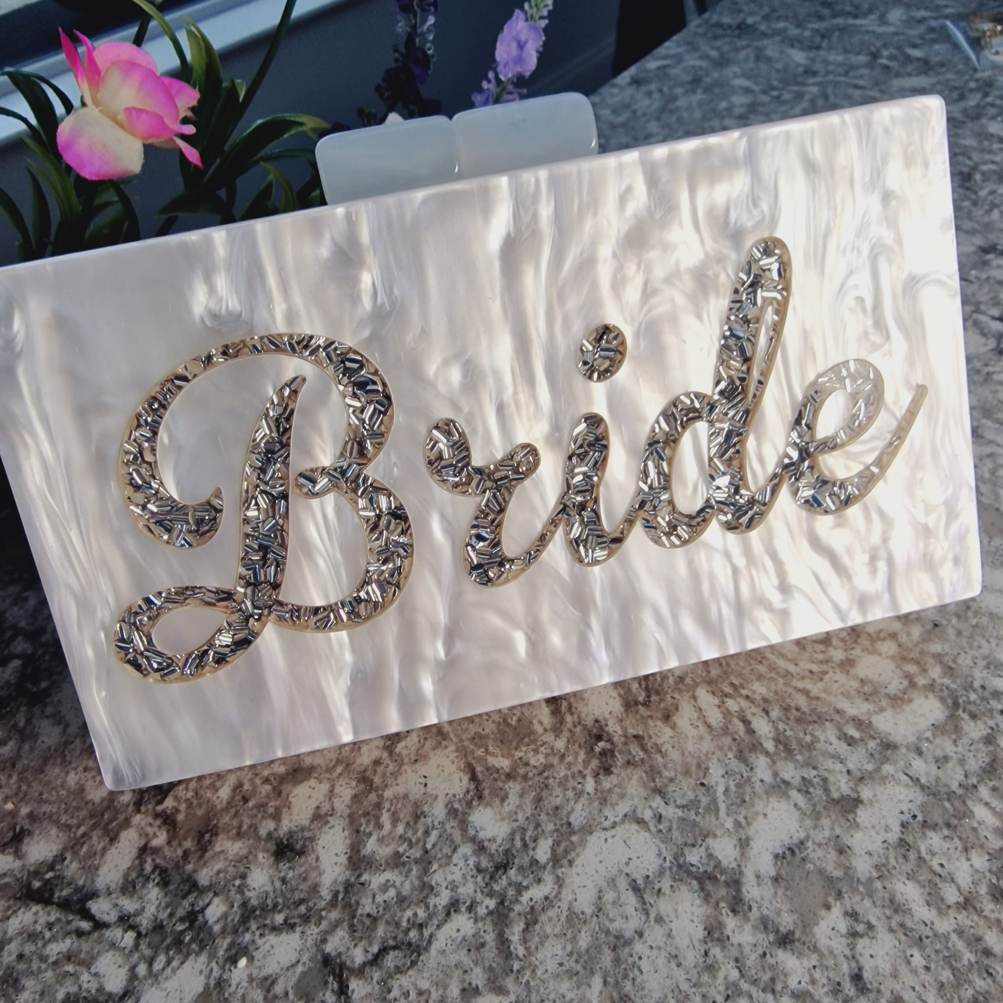 Bride Clutch Bag With Mirror Inside