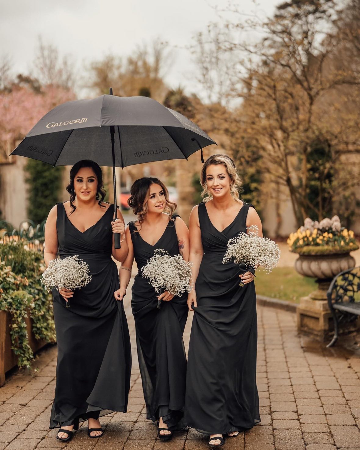 Della Black Ruched Waist Cowl Back Laced Button Up Back Bridesmaids Dress