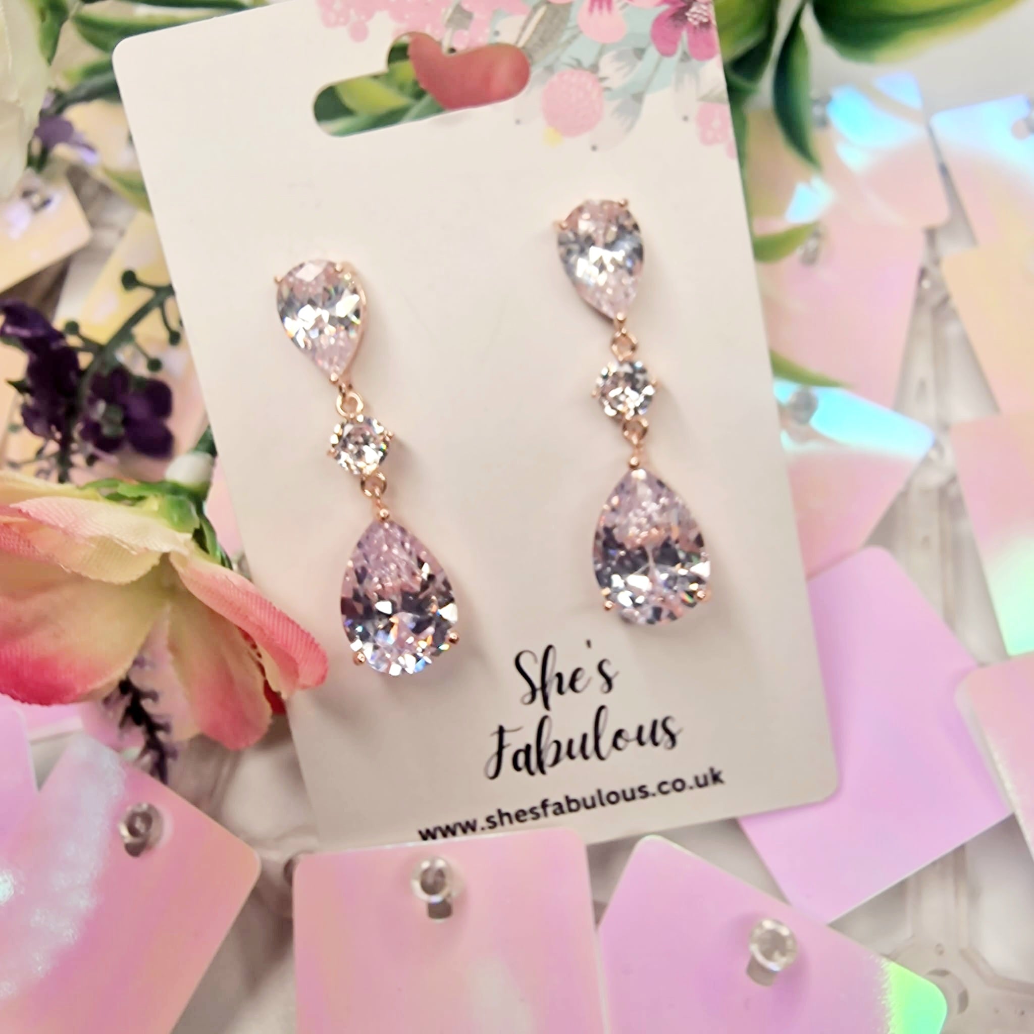 Elksa Teardrop Crystal Earring