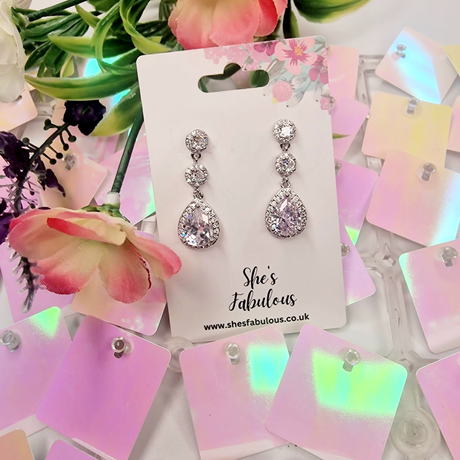 Edith Crystal Waterdrop Earrings