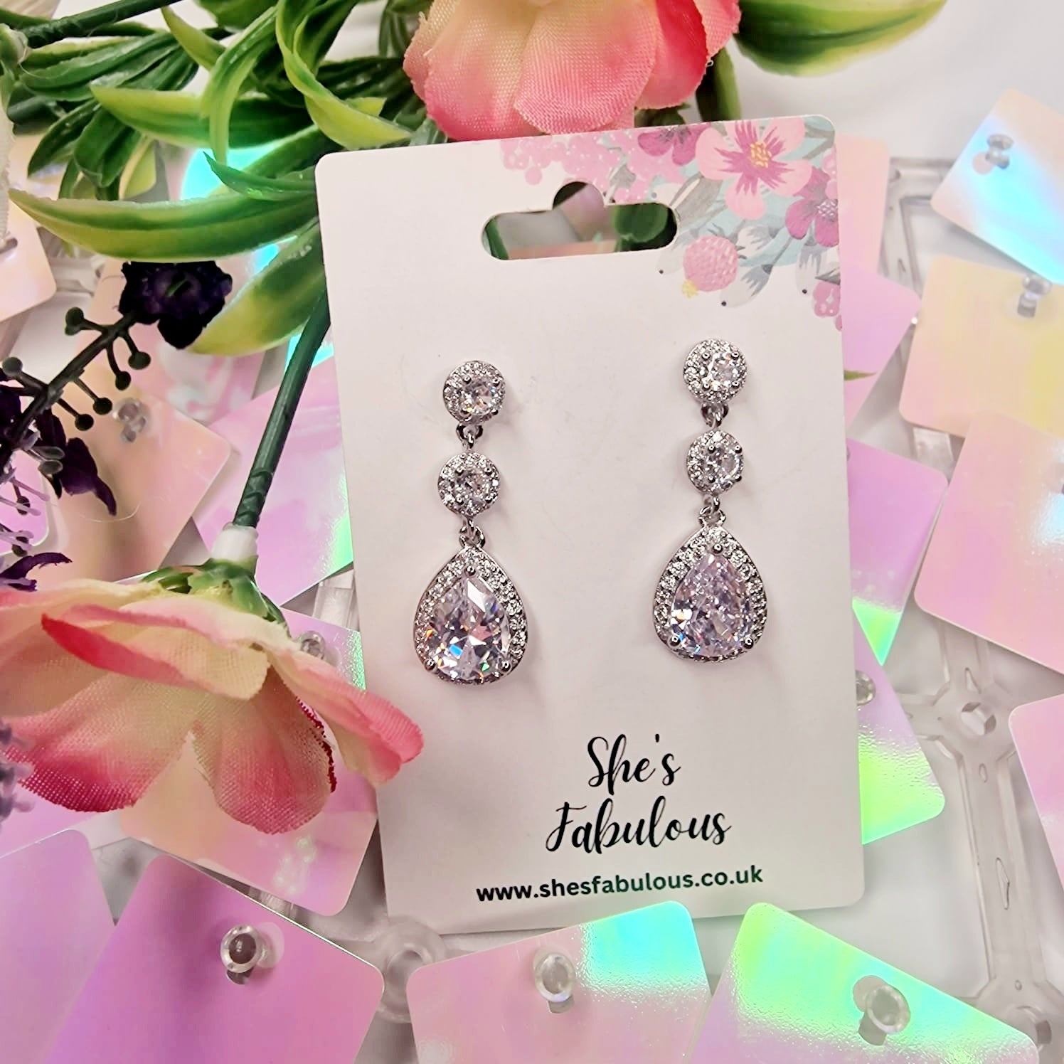 Edith Crystal Waterdrop Earrings