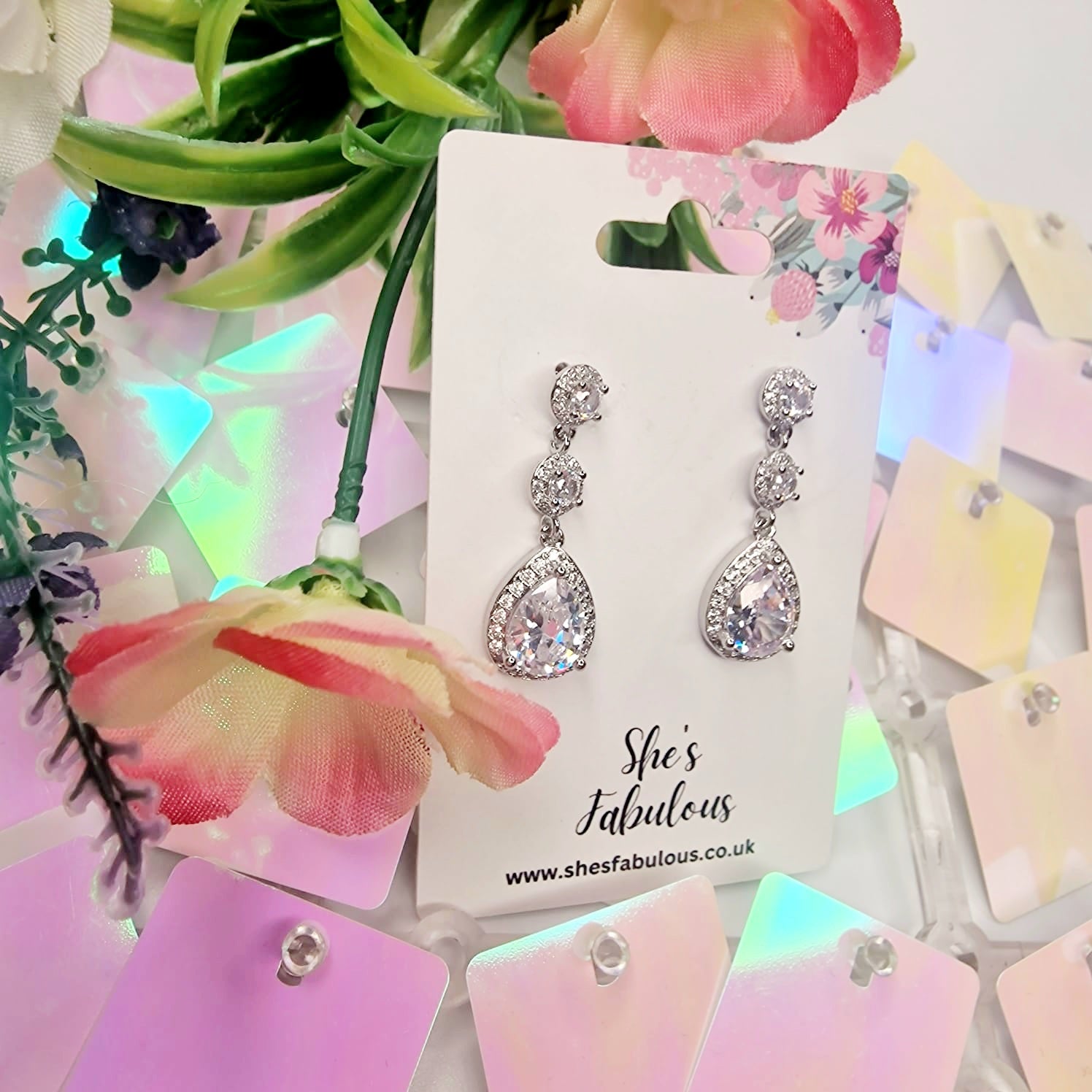 Edith Crystal Waterdrop Earrings