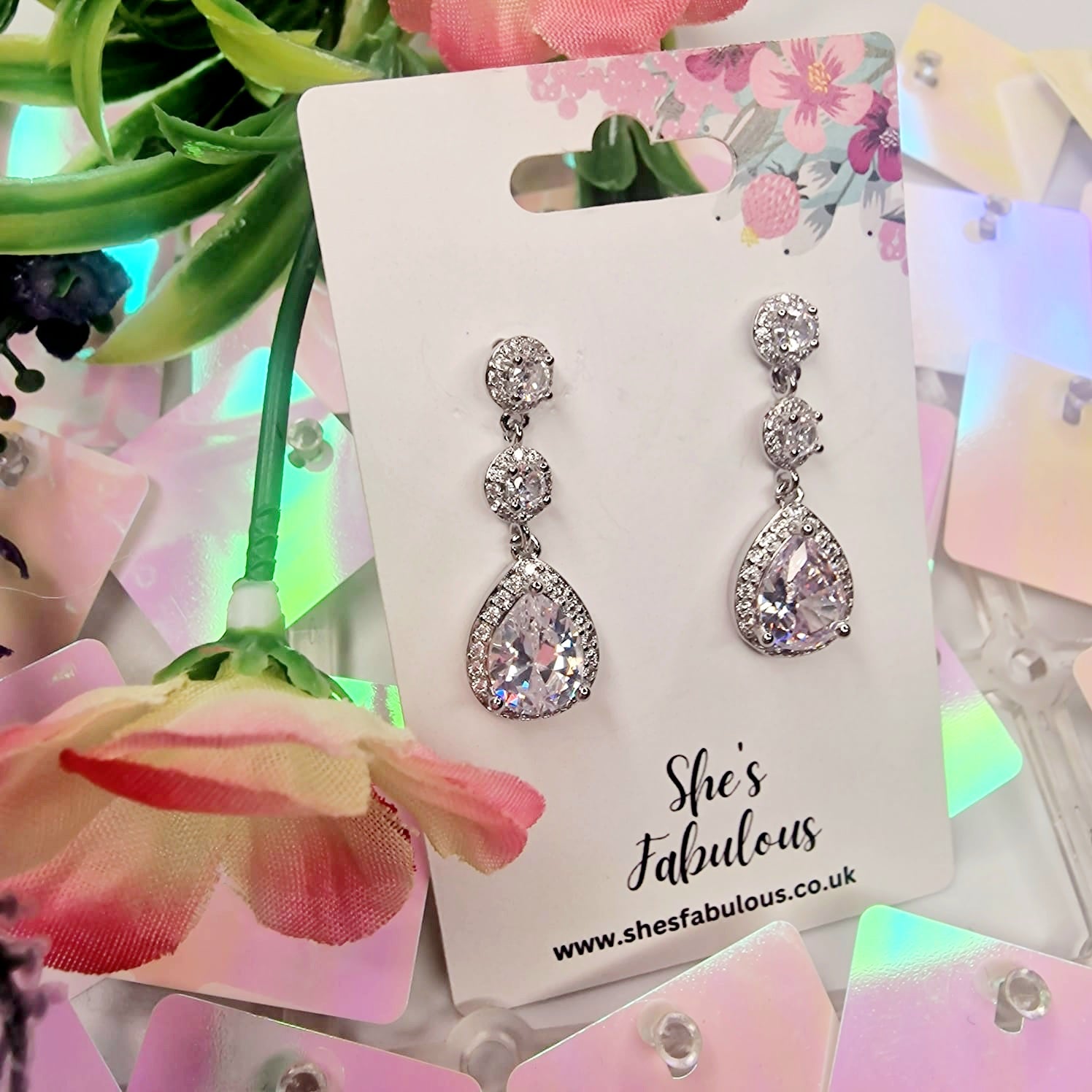 Edith Crystal Waterdrop Earrings