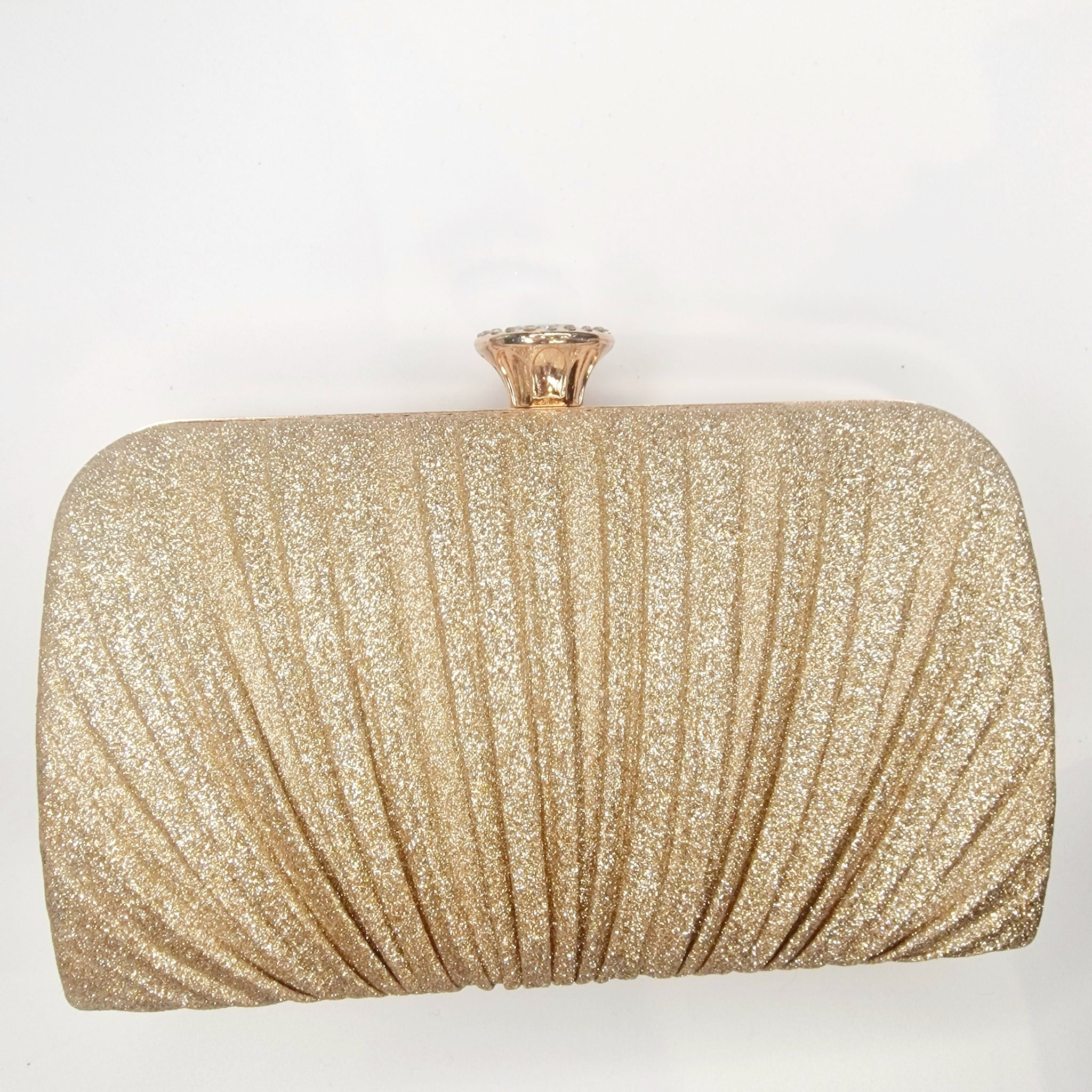 Alexa Gold Glitter Clutch Handbag