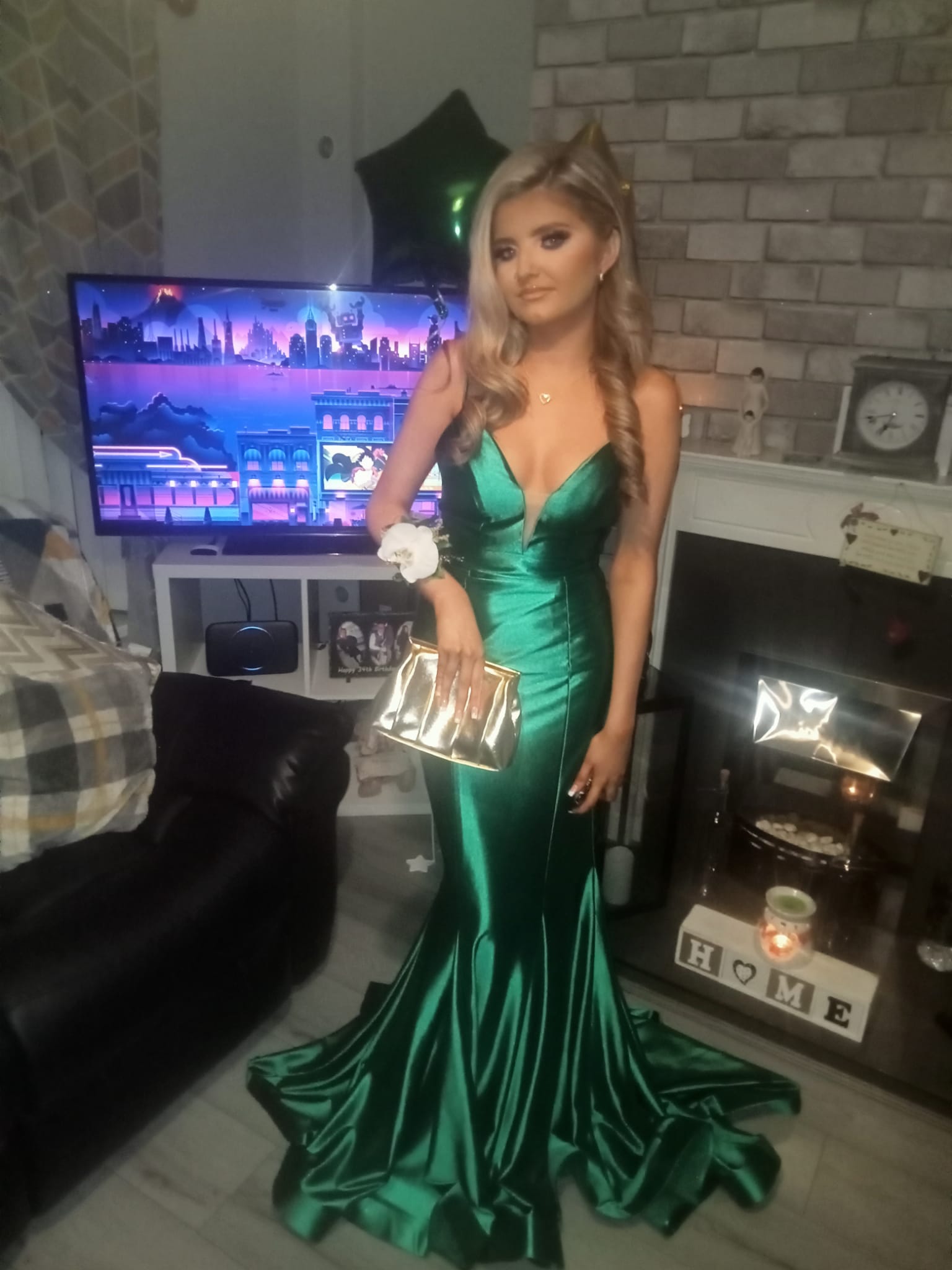 Emerald Green Low Back Skinny Straps Fishtail Formal Prom Dress