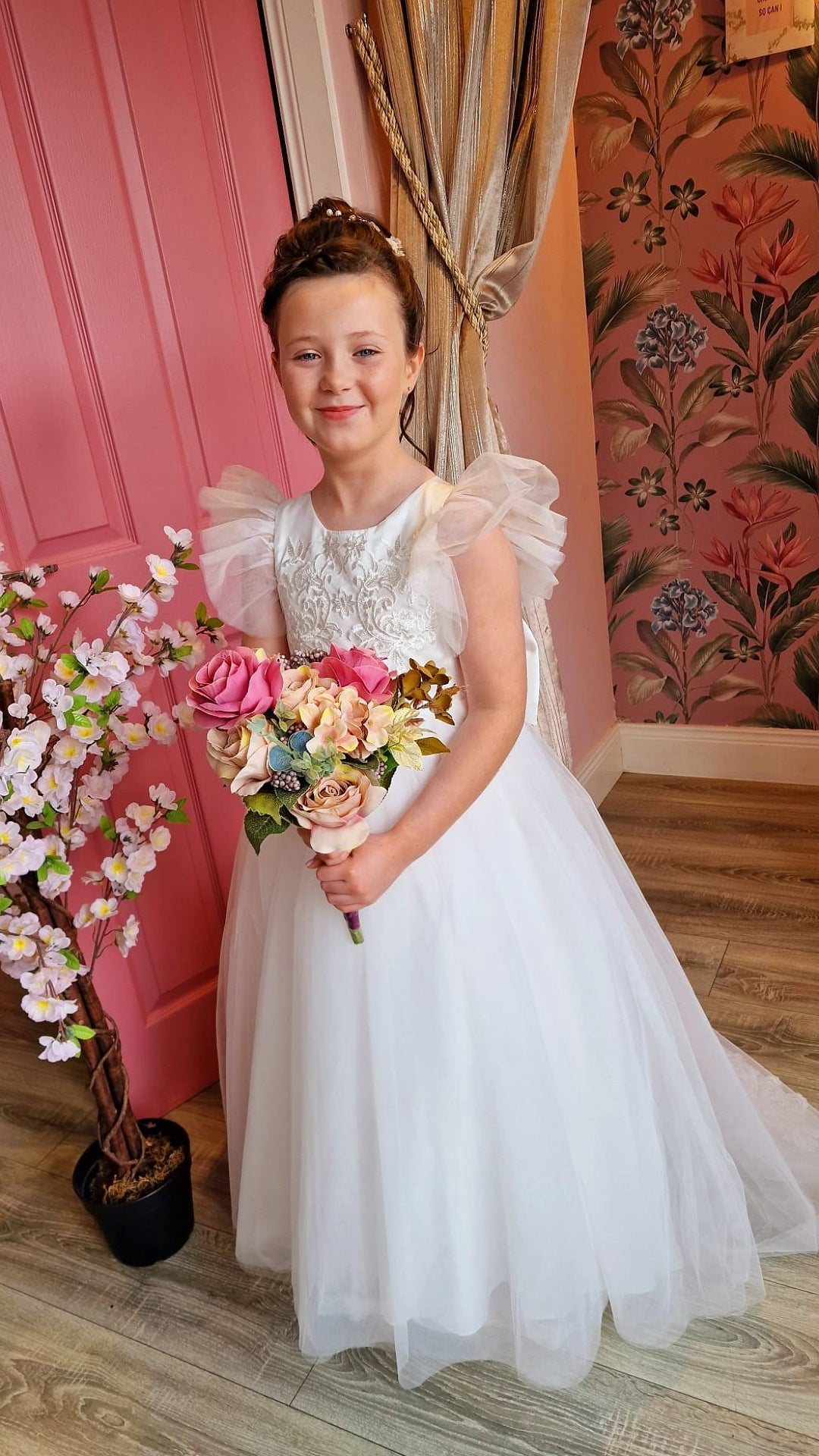 Emilia Flower Girl Dress With Bow At Back