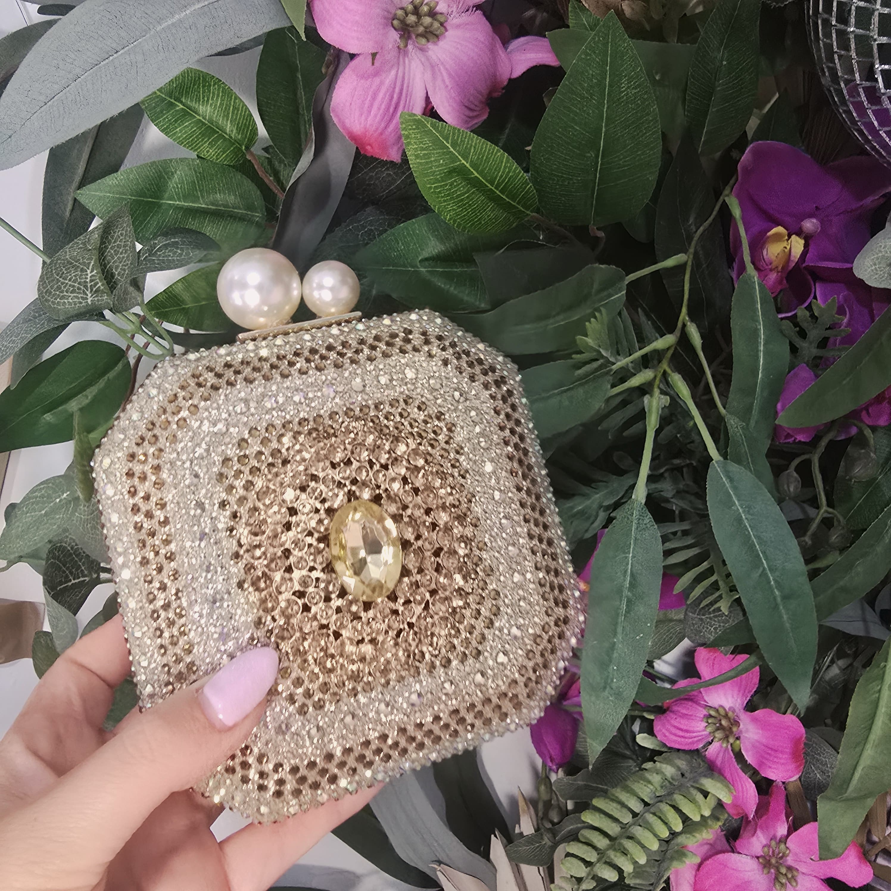 Emma Gold Diamond Clutch Handbag