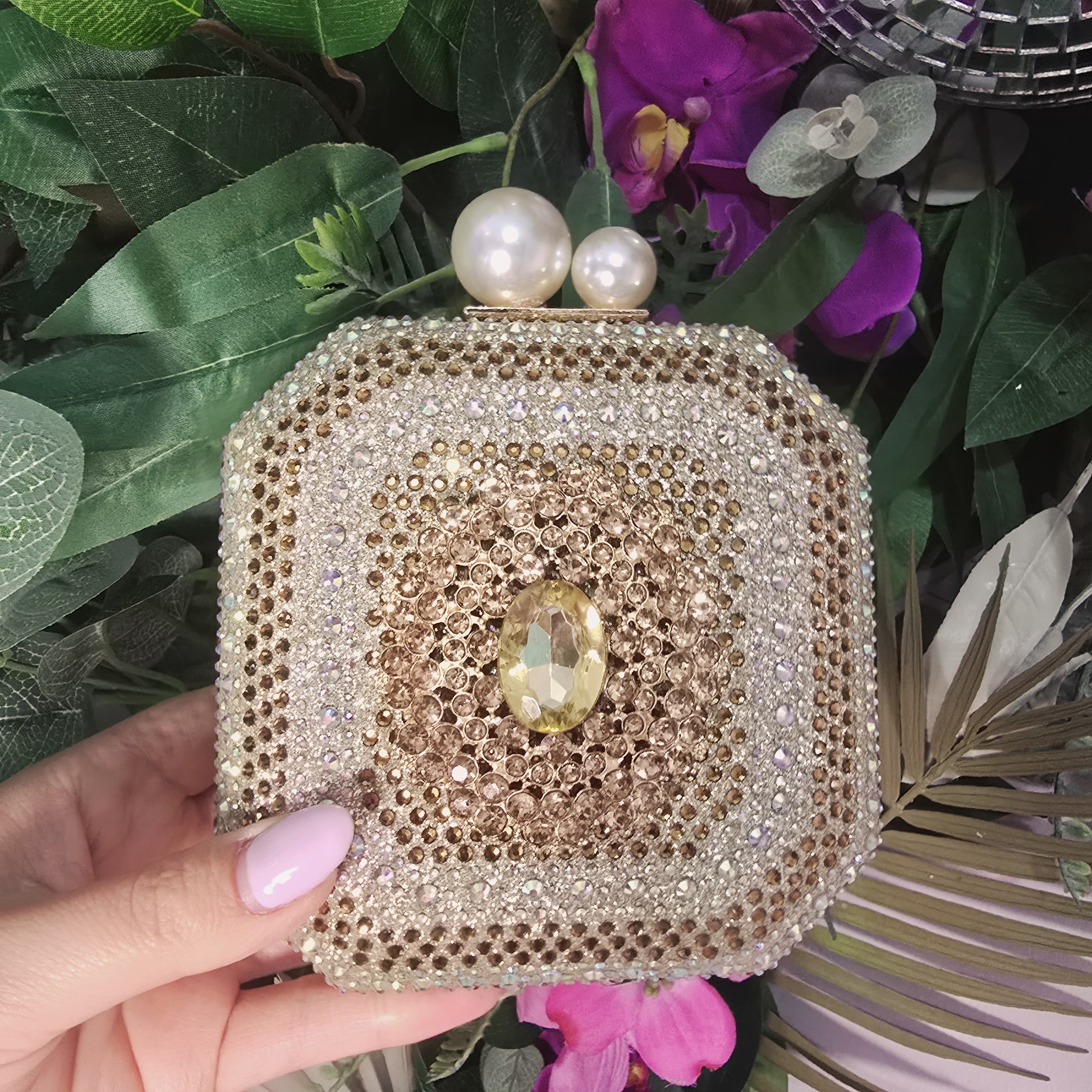 Emma Gold Diamond Clutch Handbag