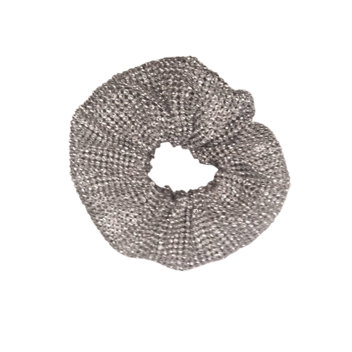 Silver Rhinestone Scrunchy Hair Tie