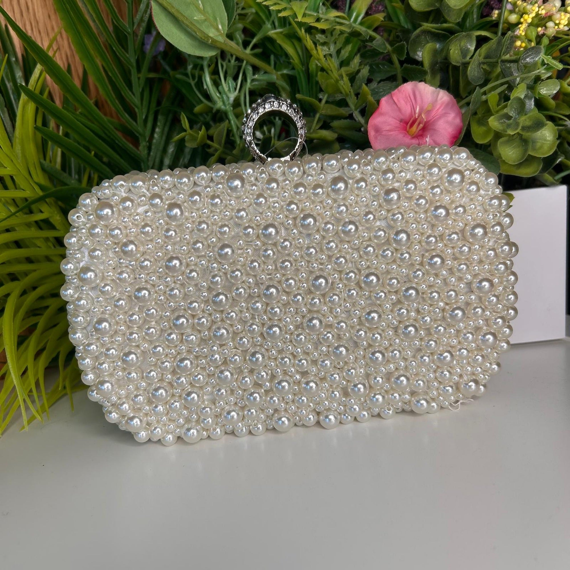 Alice Ivory Pearl Clutch Handbag
