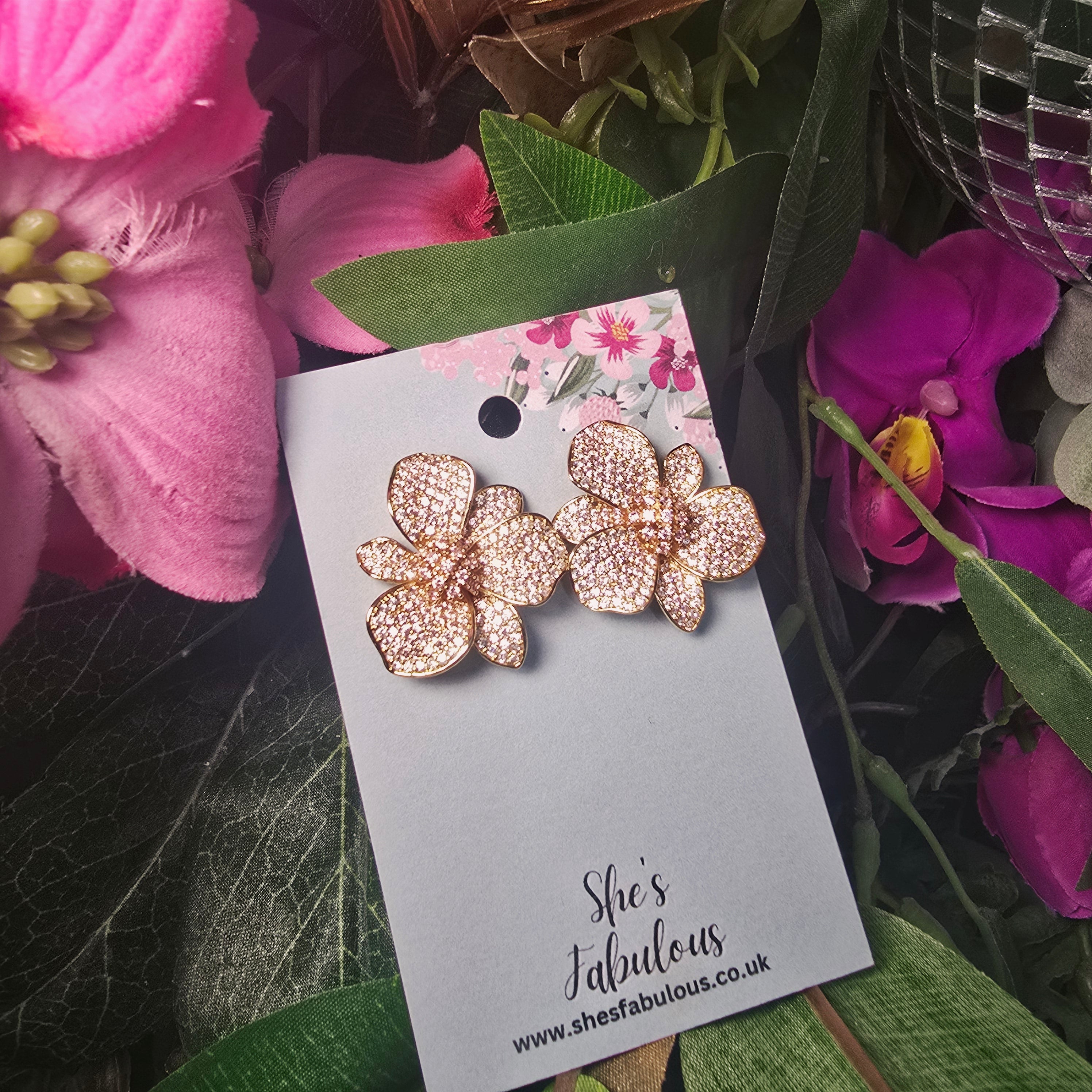 Emmie Gold Flower Earrings
