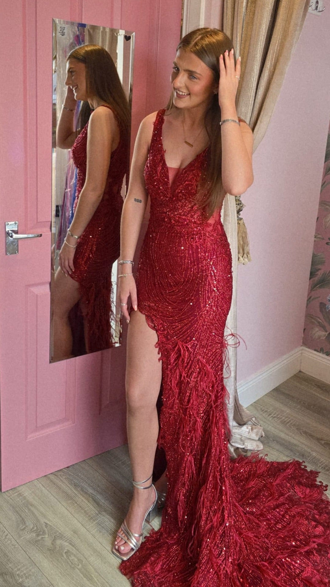 Red Portia & Scarlett Prom Pageant Black Tie Event Hire Dress