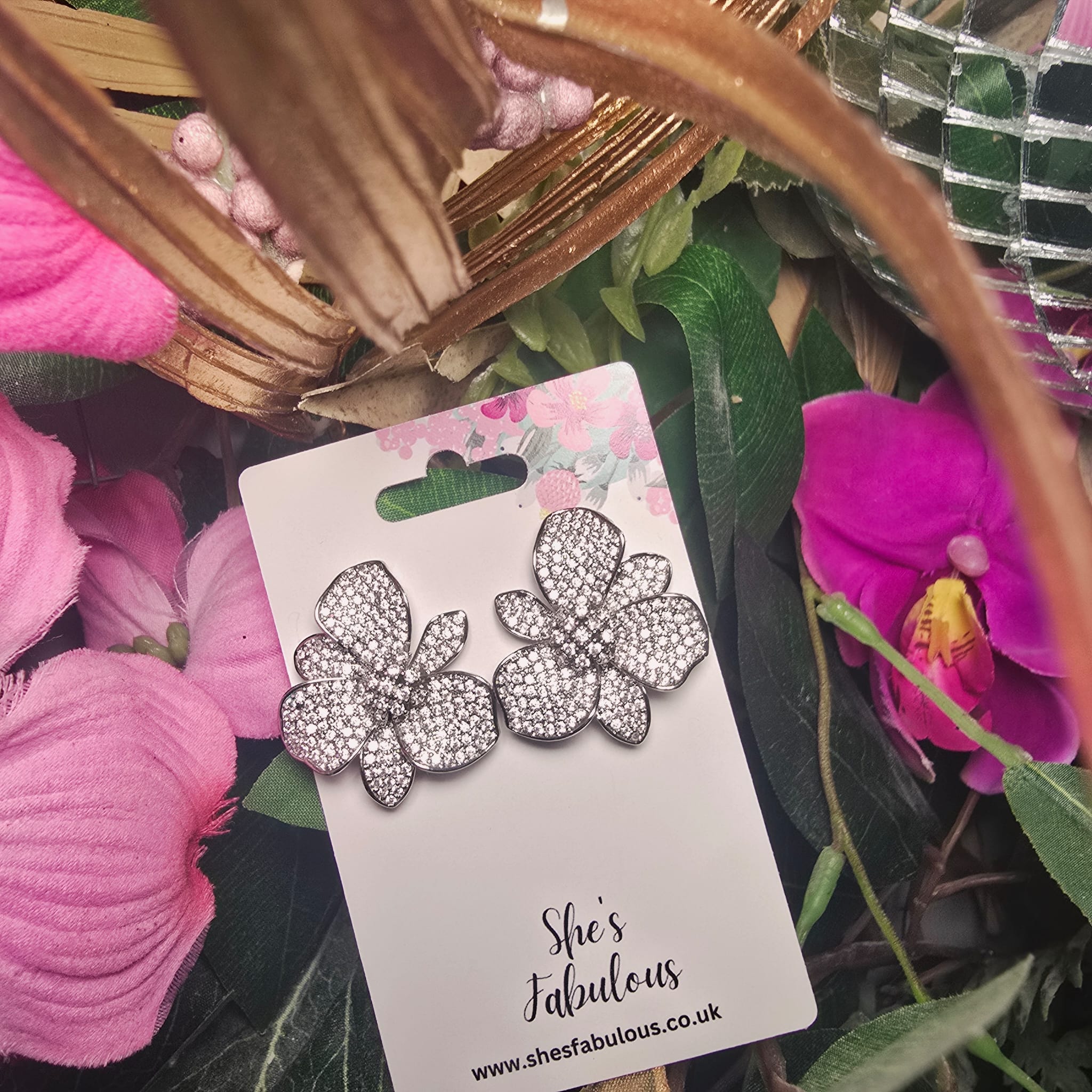 Emmie Silver Flower Earrings