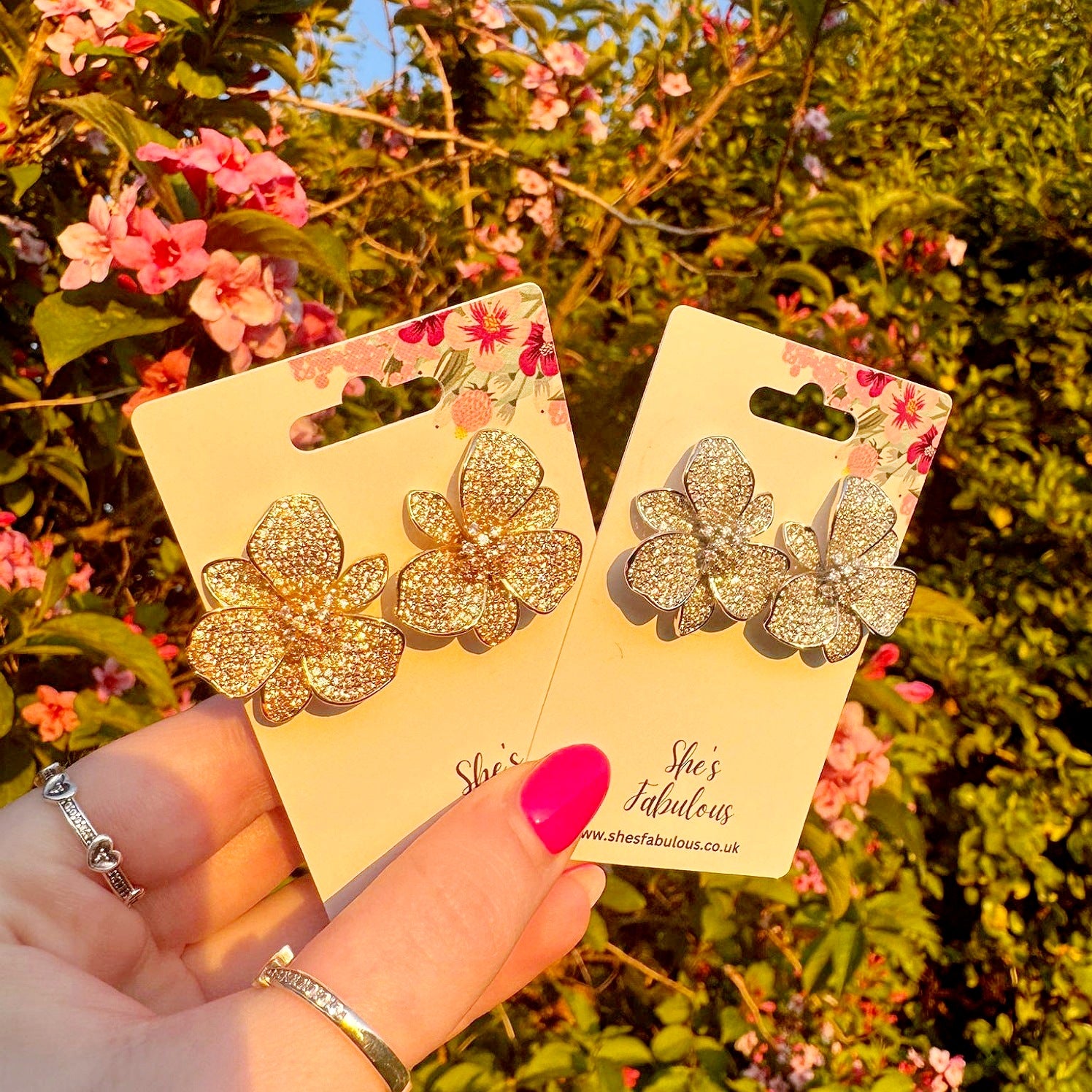 Emmie Silver Flower Earrings