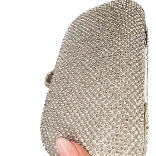 Megan Diamond Silver Clutch Handbag
