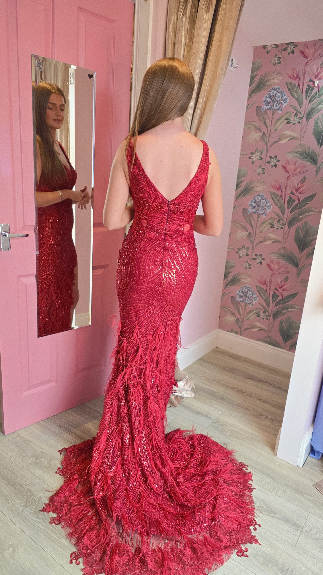 Red Black Tie Event Hire Dress