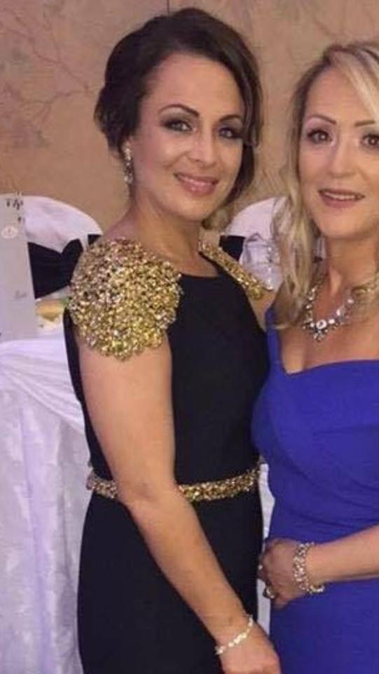 Sarah Silver and Black Sequin Shoulder Bridesmaid Dress