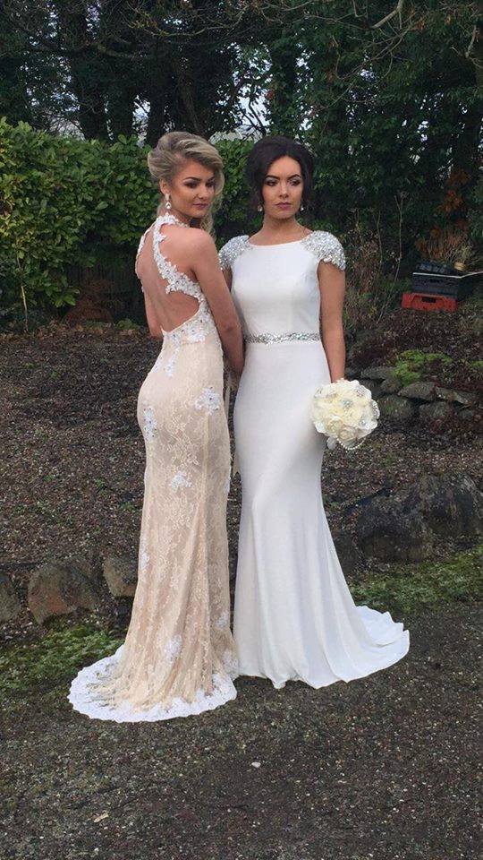 Sarah Sequin Shoulder Cap Sleeve Formal / Bridesmaid Dress