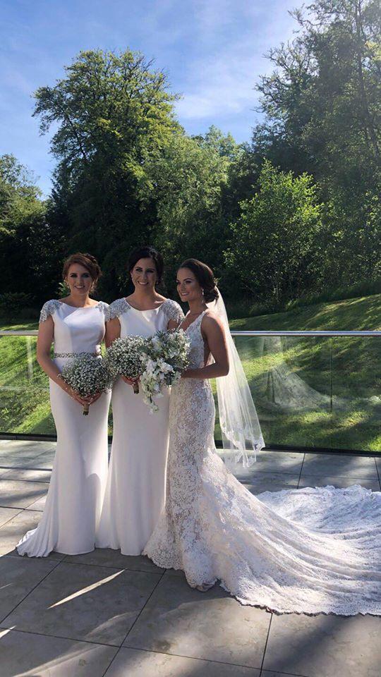 Sarah Sequin Shoulder Cap Sleeve Formal / Bridesmaid Dress