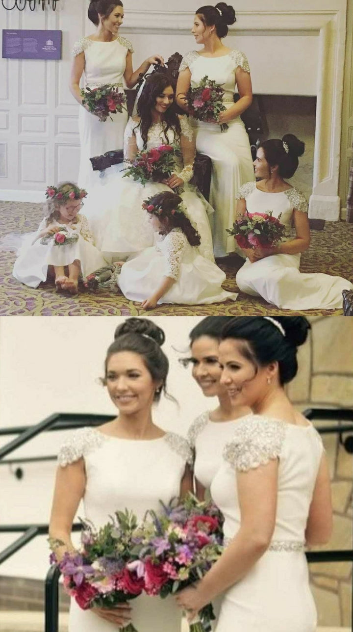 Sarah Sequin Shoulder Bridesmaid Dress