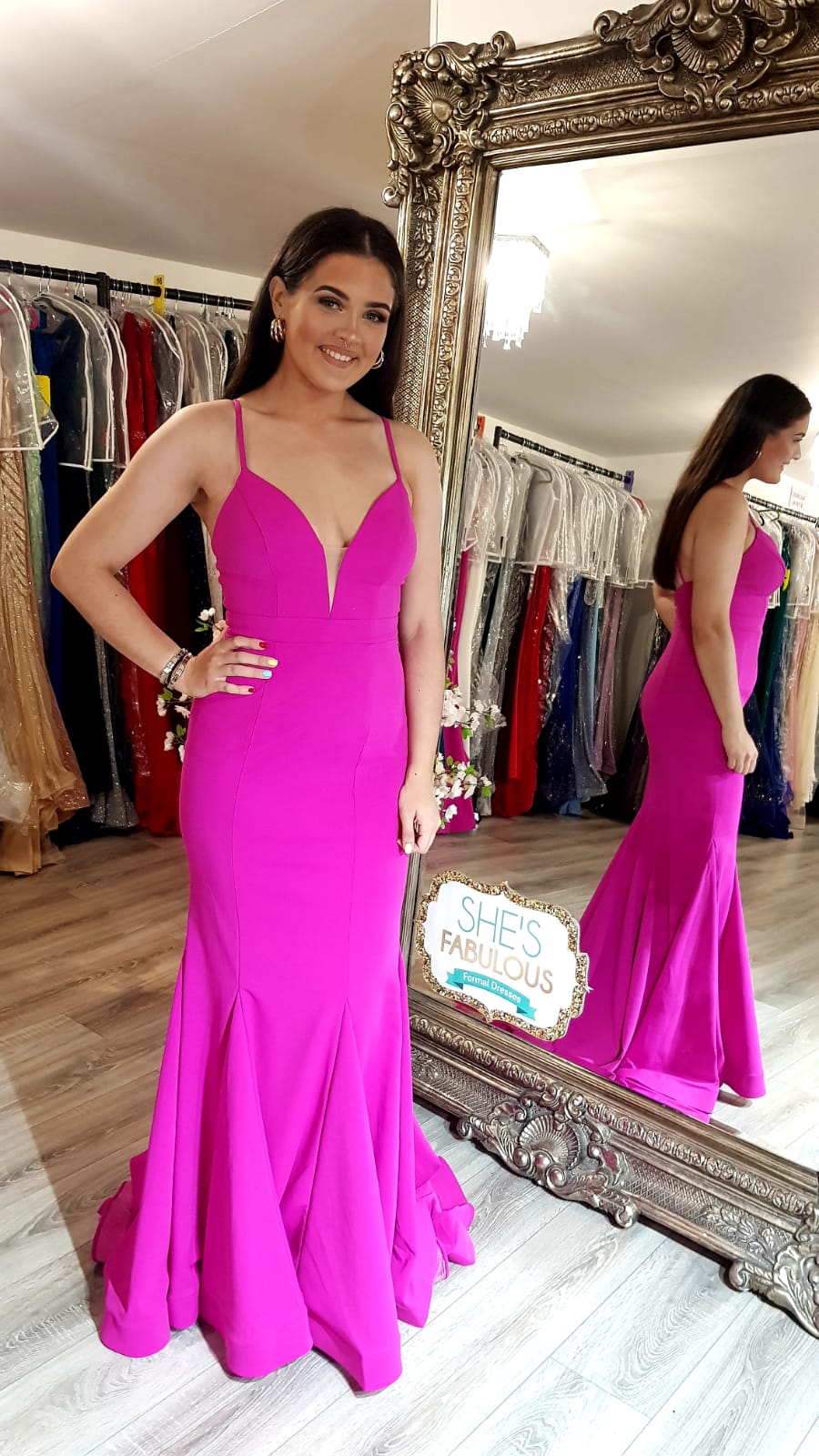 Ava Hot Pink Formal Prom Dress