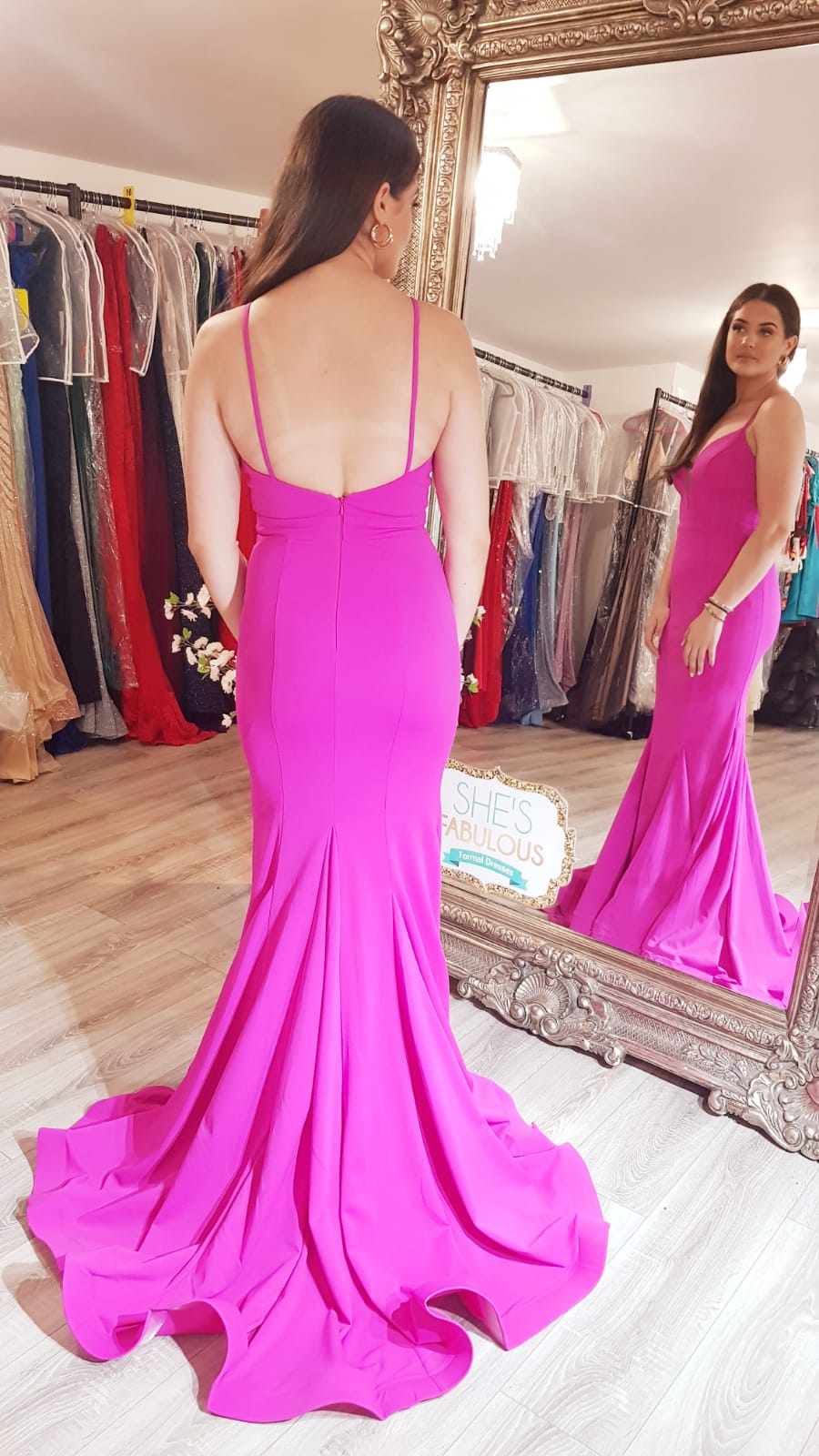 Ava Hot Pink Formal Prom Dress