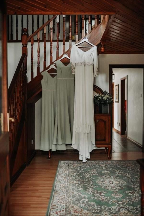 Aria Sage Green Beaded Belt Plain & Elegant Bridesmaids Dress