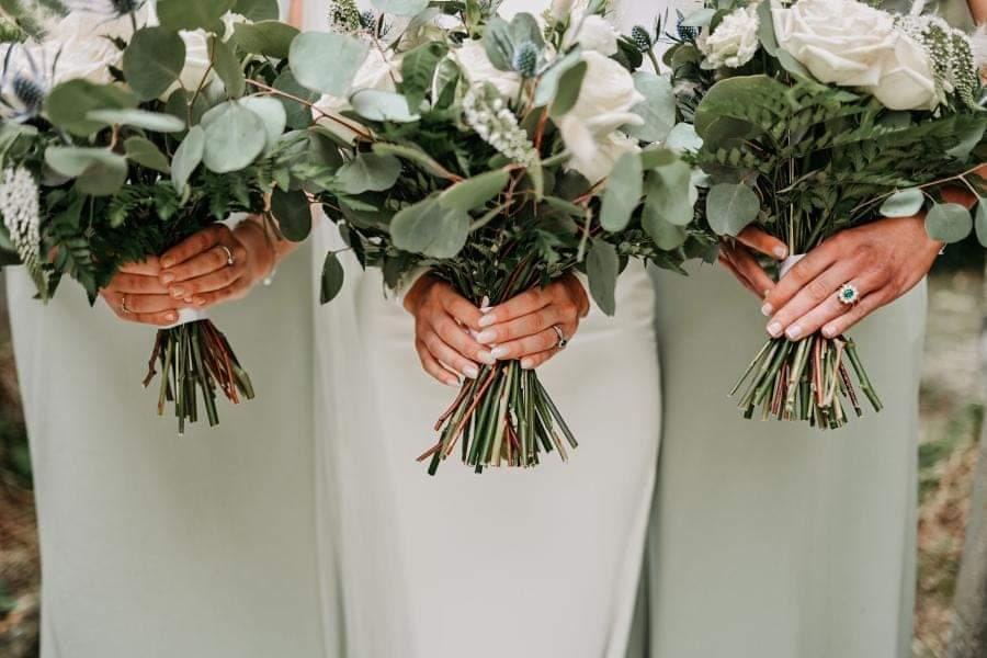 Aria Sage Green Beaded Belt Plain & Elegant Bridesmaids Dress