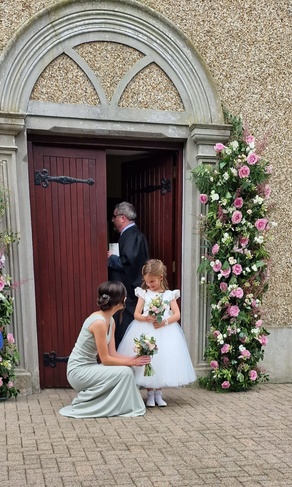 Aria Sage Green Beaded Belt Plain & Elegant Sample Dress Bridesmaids Dress