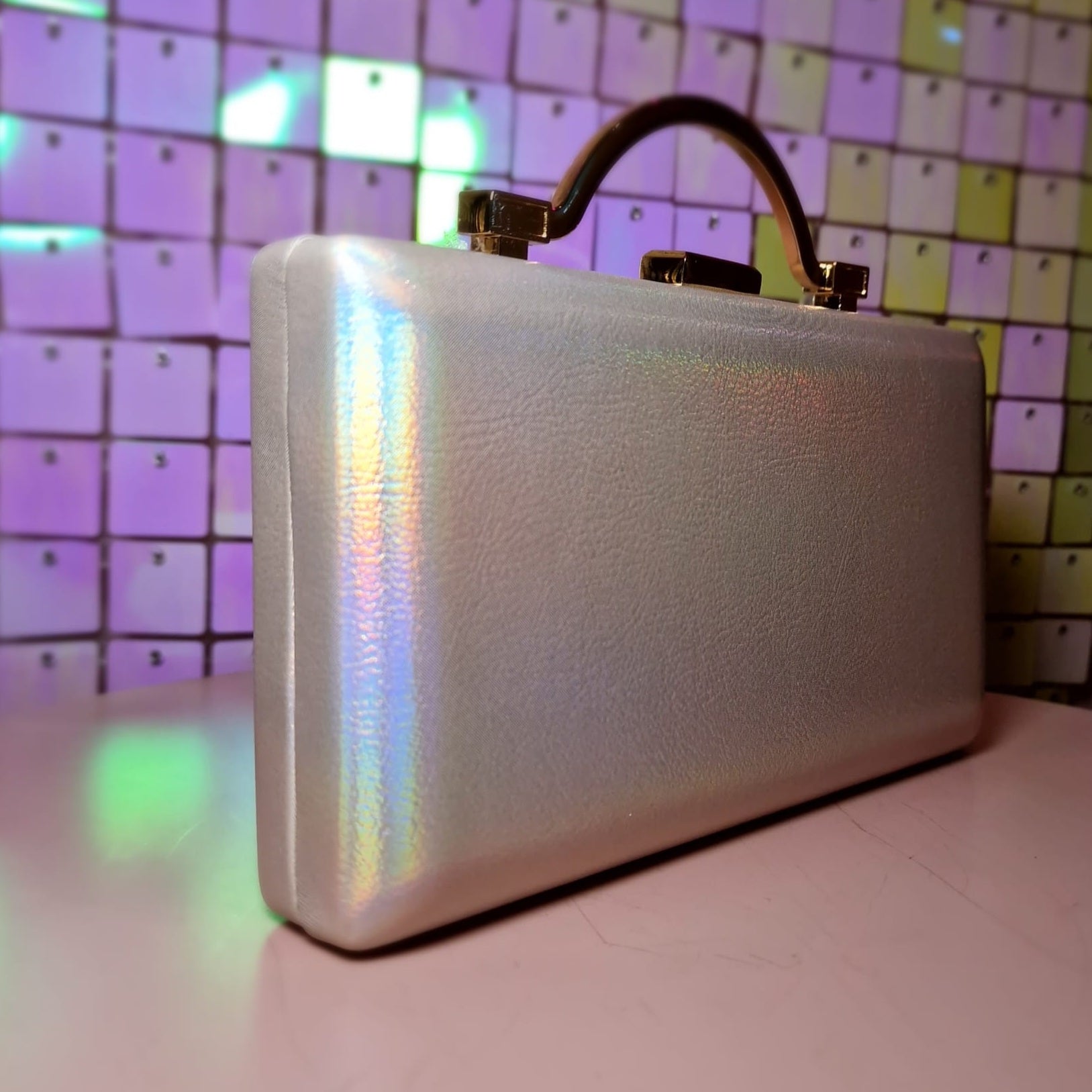 Ella Champagne Iridescent Clutch Handbag