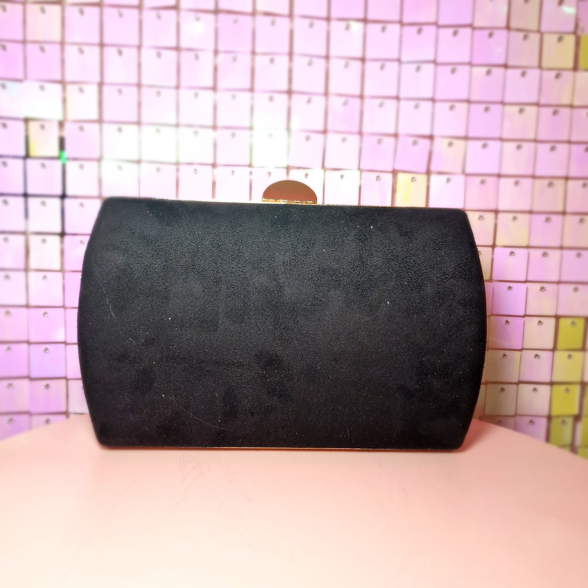 Taylor Round Floral Black Clutch Handbag