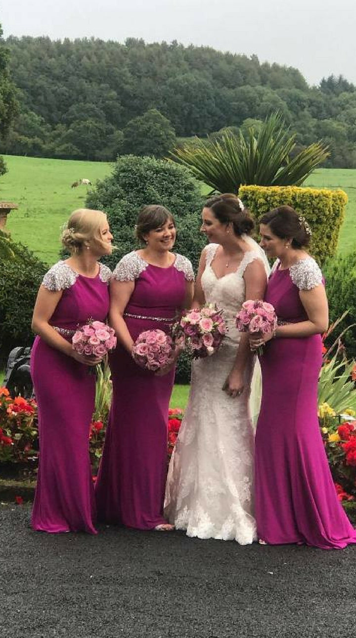 Sarah Sequin Shoulder Bridesmaid Dress