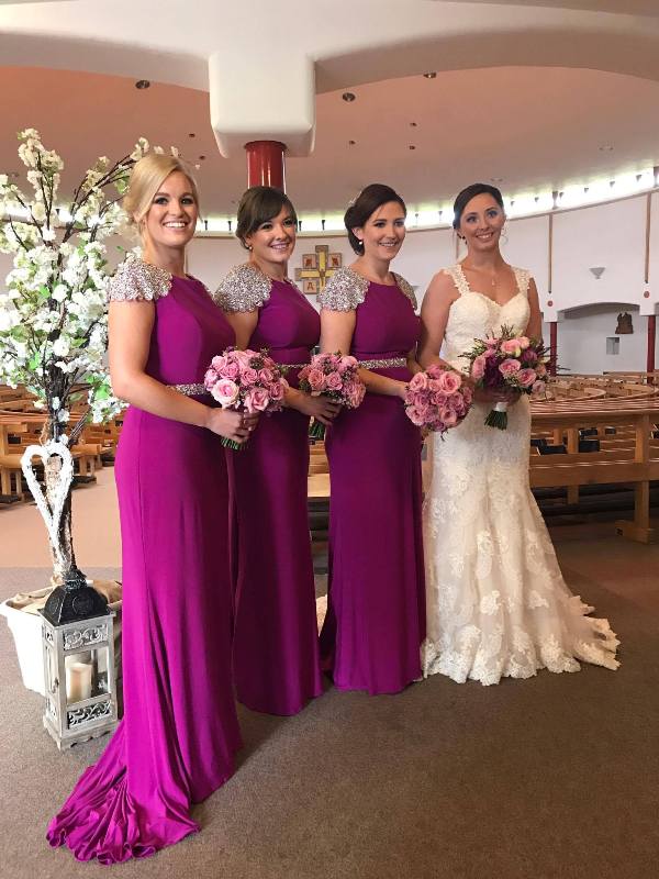 Sarah Sequin Shoulder Bridesmaid Dress