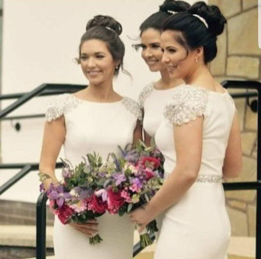 Sarah Sequin Shoulder Bridesmaid Dress