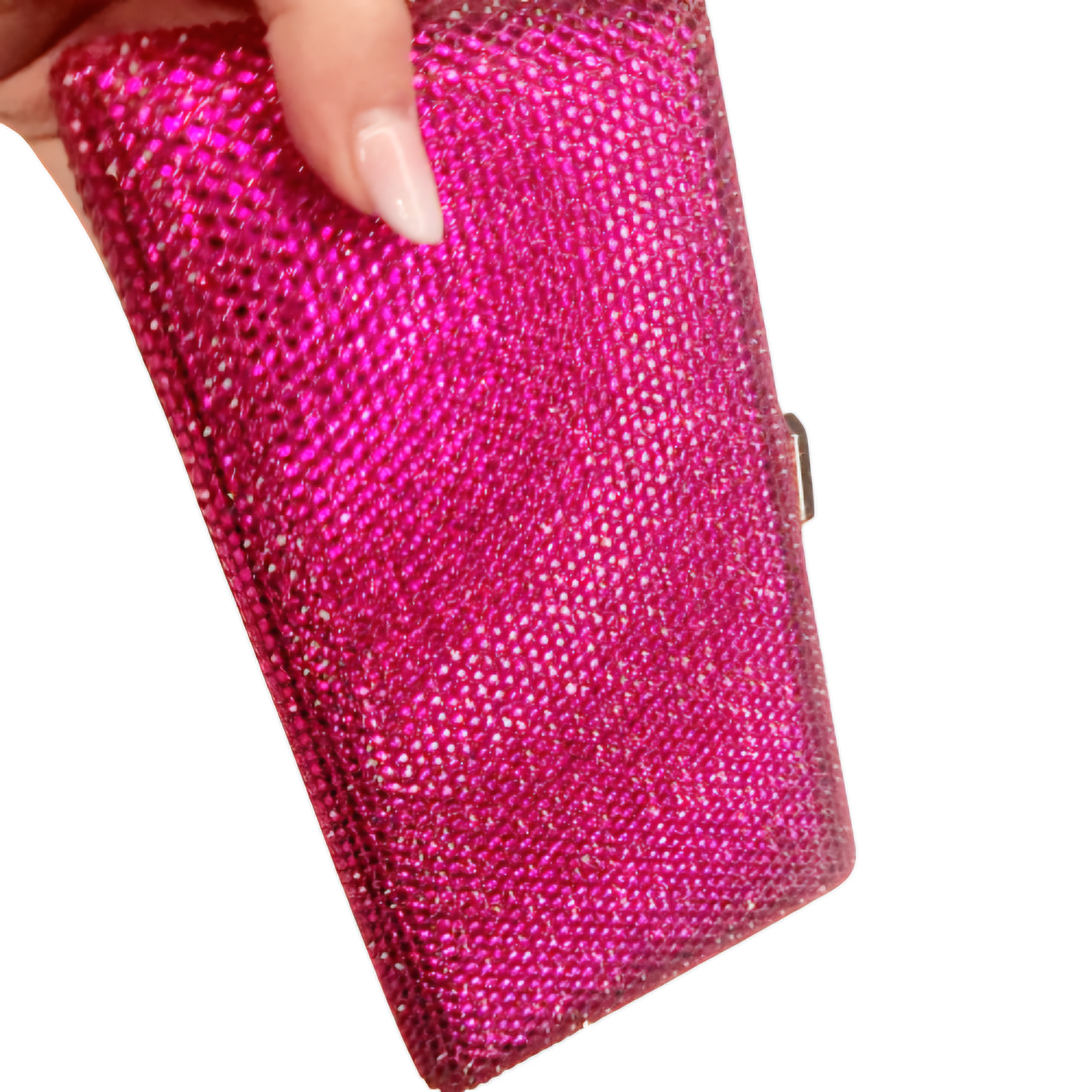 Leah Hot Pink Crystal Clutch Handbag