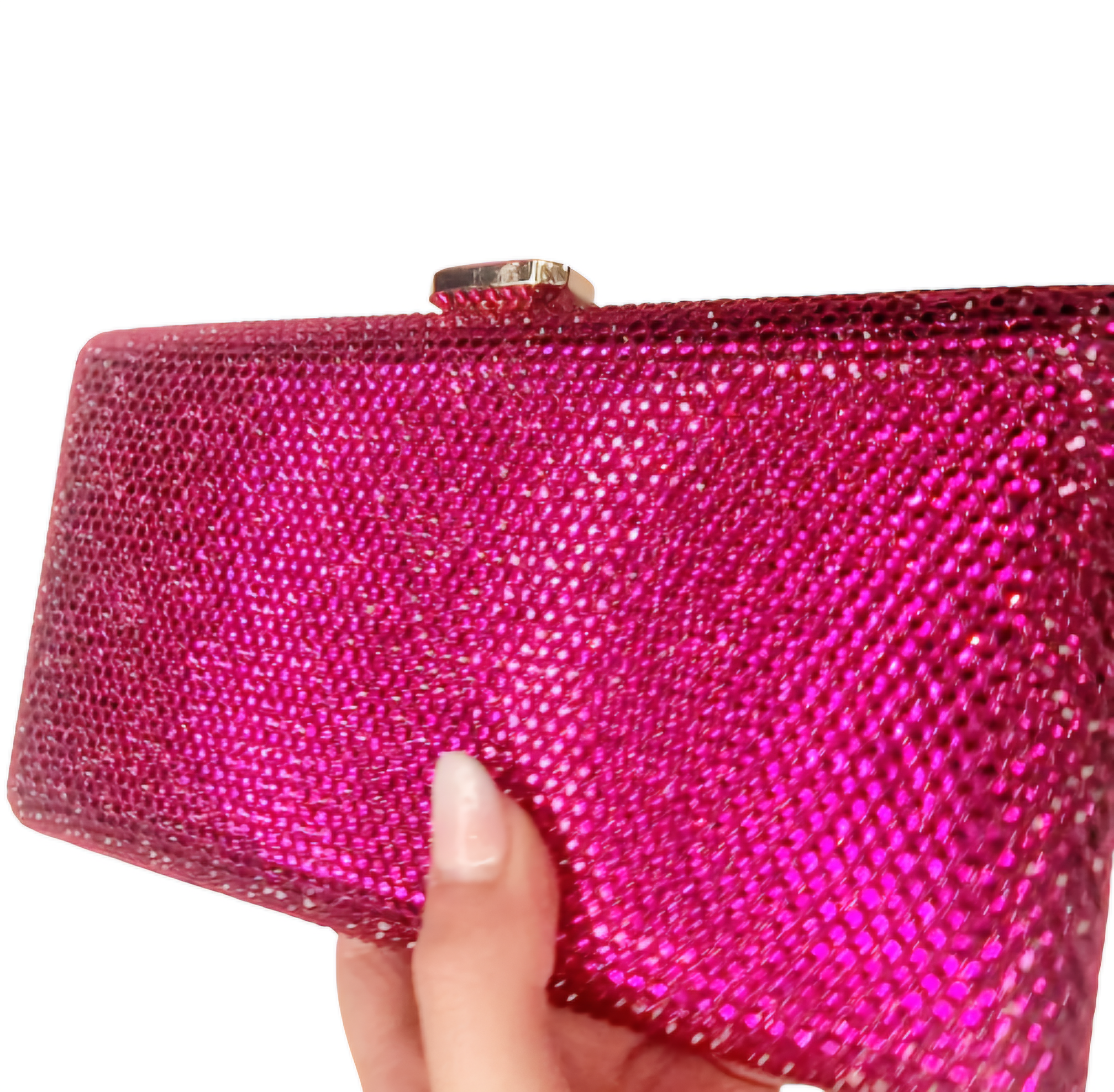 Leah Hot Pink Crystal Clutch Handbag