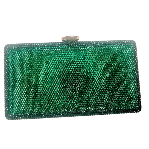 Leah Green Crystal Clutch Handbag