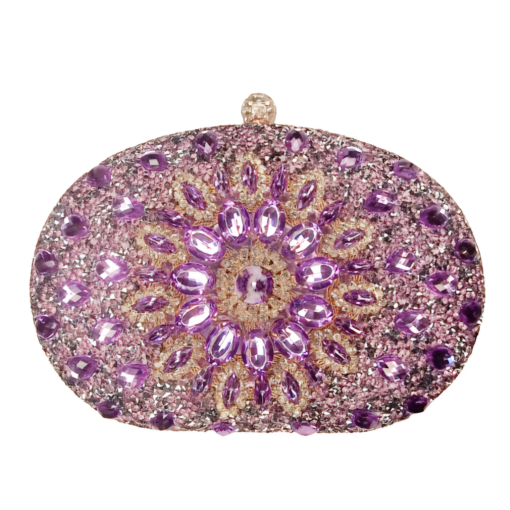 Jill Lilac And Silver Diamond Clutch Handbag